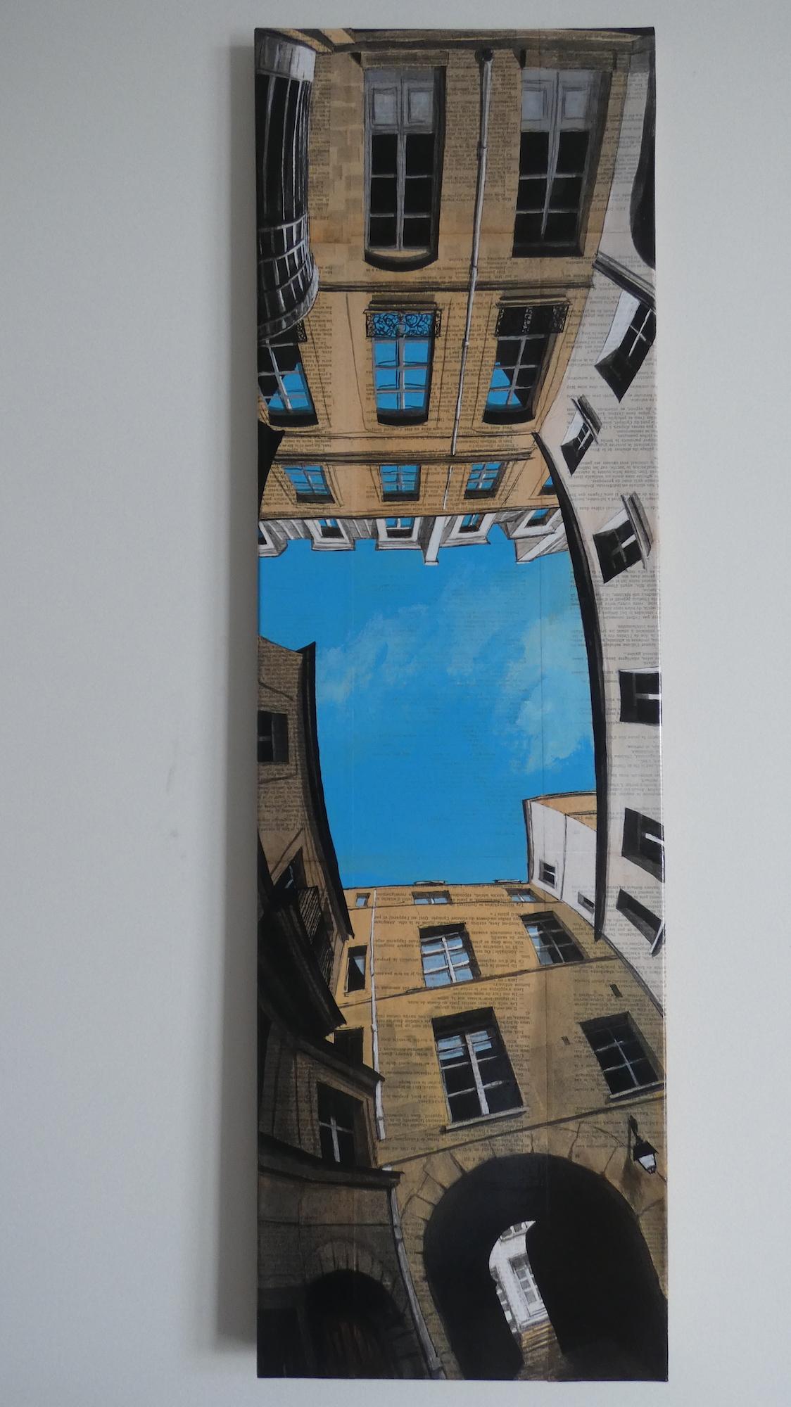 Near Volta by Guillaume Chansarel - Urban landscape painting, Paris - Contemporary Painting by Guillaume Chansarel (Guiyome)