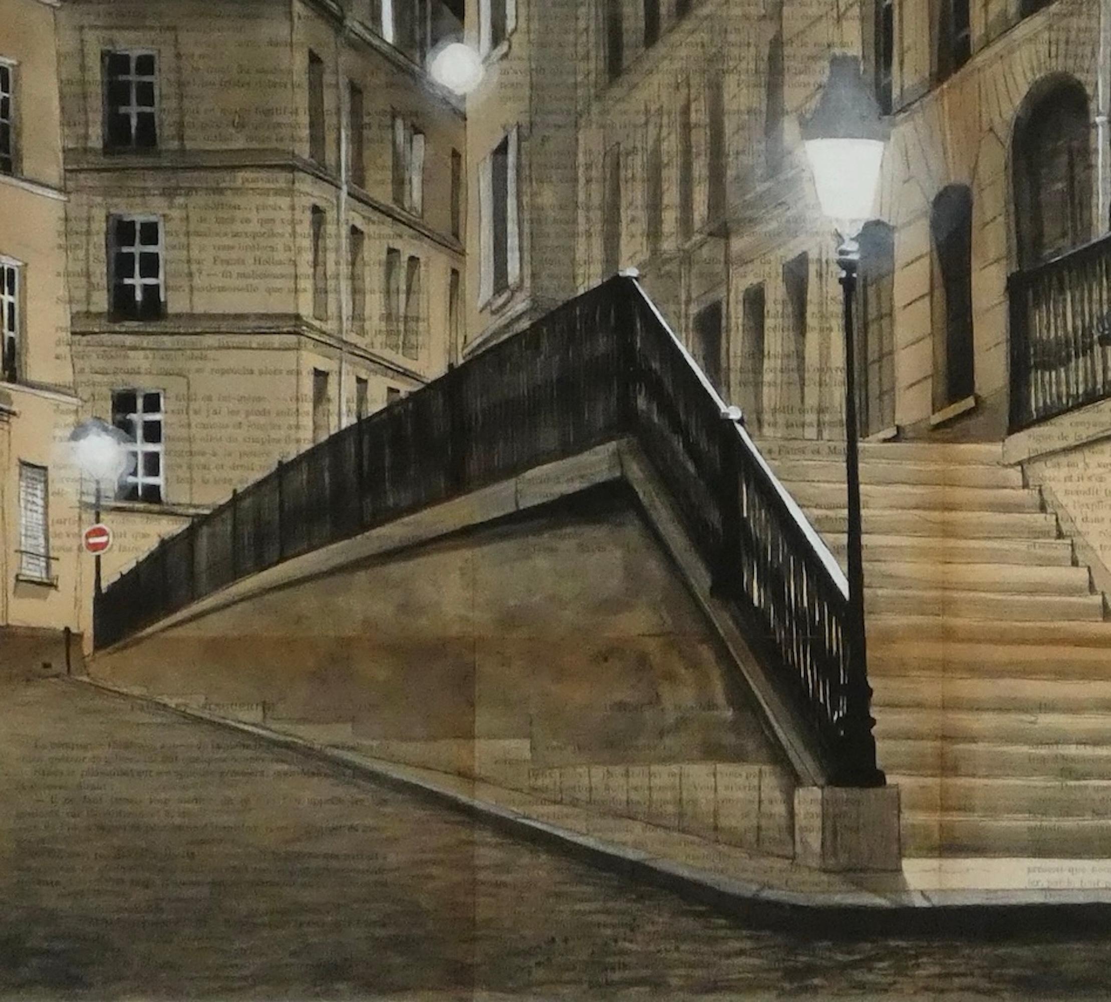 Nicolas II von Guillaume Chansarel - Städtische Landschaftsmalerei, Paris, Straßen (Zeitgenössisch), Painting, von Guillaume Chansarel (Guiyome)
