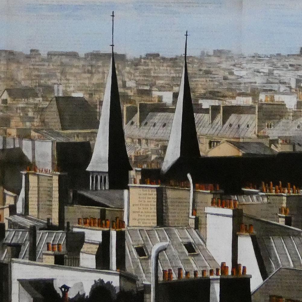 The Proof of the Unreal n°17/19 von Guillaume Chansarel - Städtische Landschaftsmalerei (Zeitgenössisch), Painting, von Guillaume Chansarel (Guiyome)