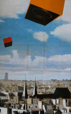 Prova dell'irreale n°17/19 di Guillaume Chansarel - Pittura di paesaggio urbano