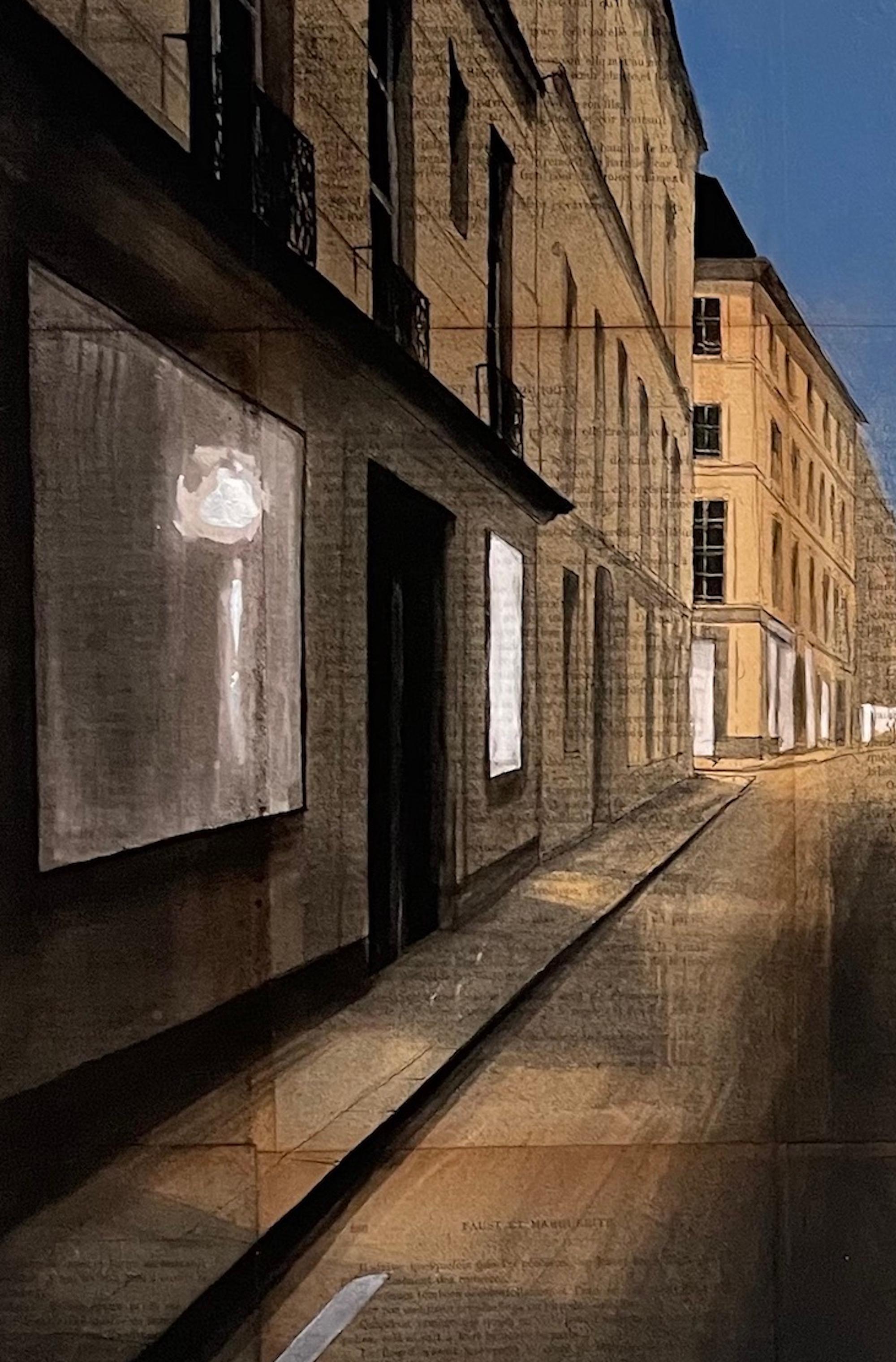 Serge by Guillaume Chansarel - Urban landscape painting, Paris, streets, evening - Contemporary Painting by Guillaume Chansarel (Guiyome)