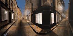 Serge by Guillaume Chansarel - Urban landscape painting, Paris, streets, evening