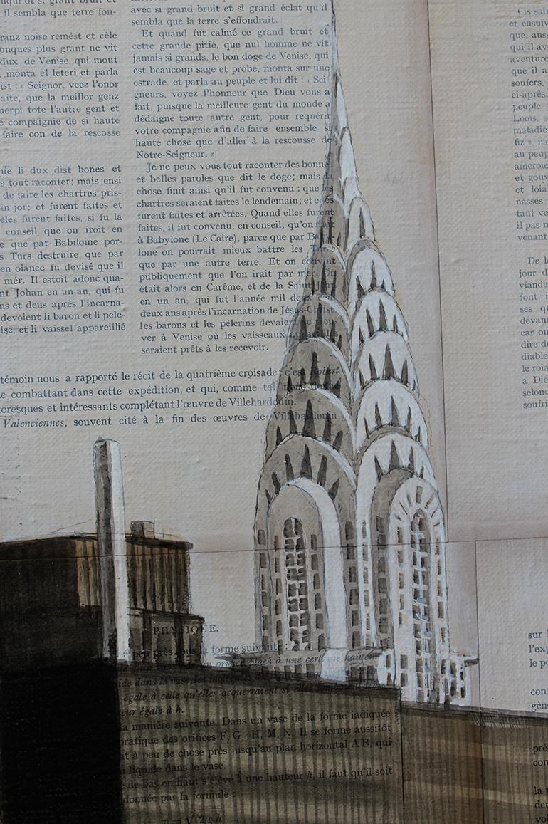 Standing von Guillaume Chansarel – Stadtlandschaftsmalerei, New York – Painting von Guillaume Chansarel (Guiyome)