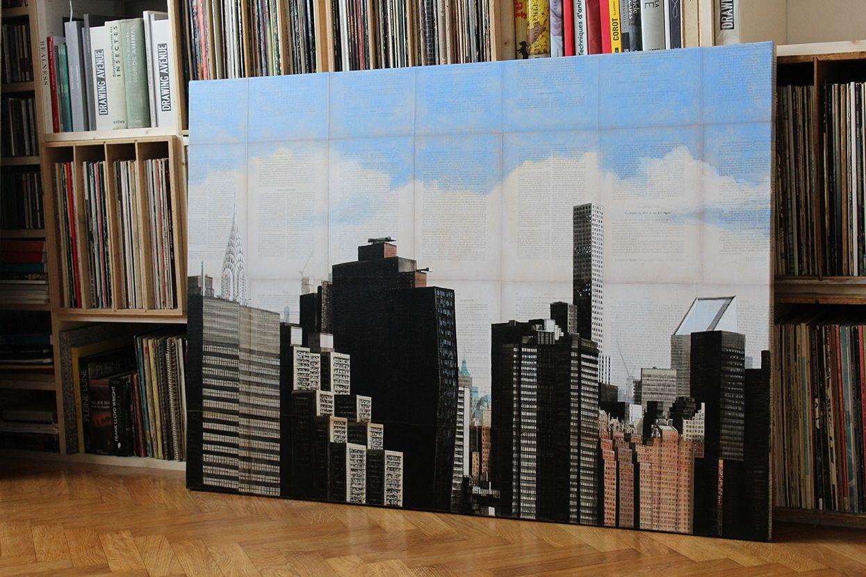 Standing by Guillaume Chansarel - Urban landscape painting, New York - Contemporary Painting by Guillaume Chansarel (Guiyome)
