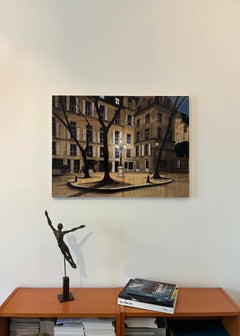 Three Trees by Guillaume Chansarel - Urban landscape painting, Paris, streets