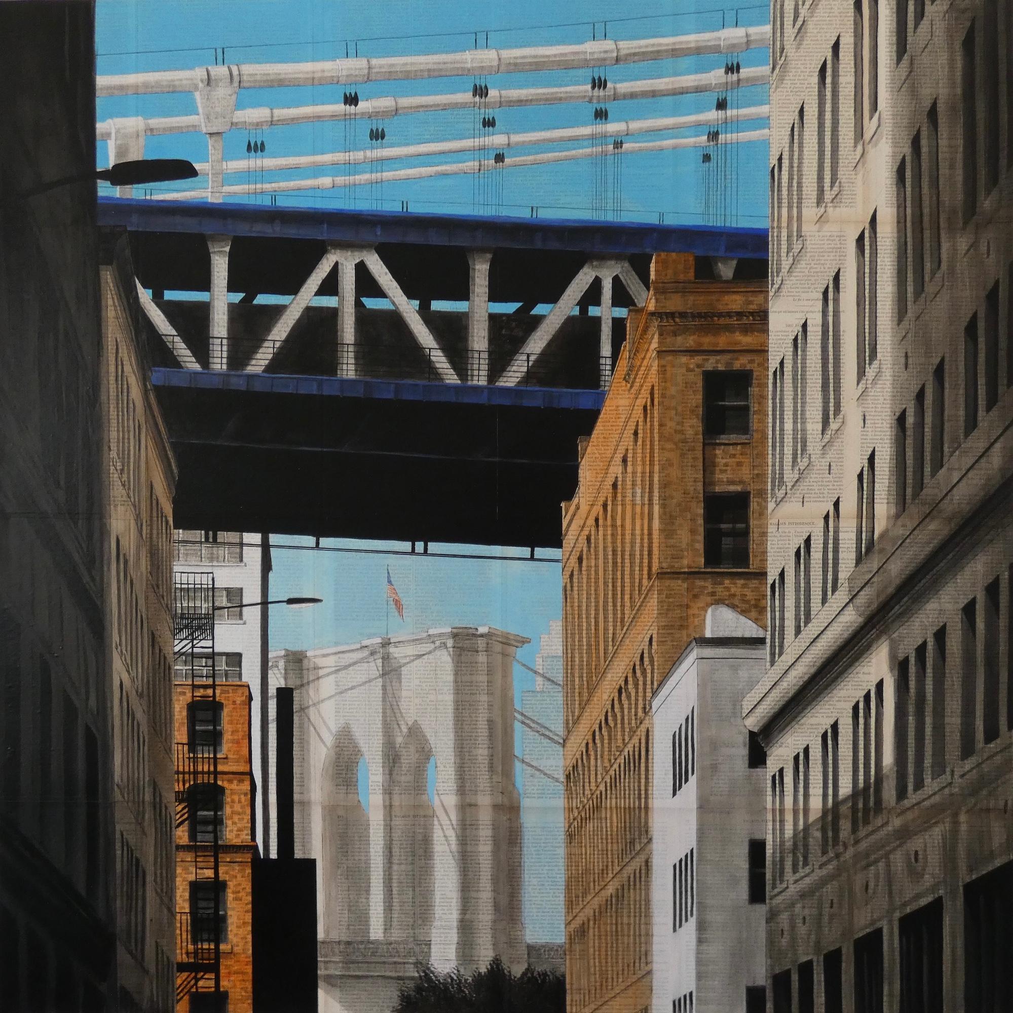 Dreiecke von Guillaume Chansarel – Stadtlandschaftsmalerei, New York, Gebäude