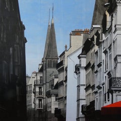 Triangles by Guillaume Chansarel - Urban landscape painting, Paris, city, roofs