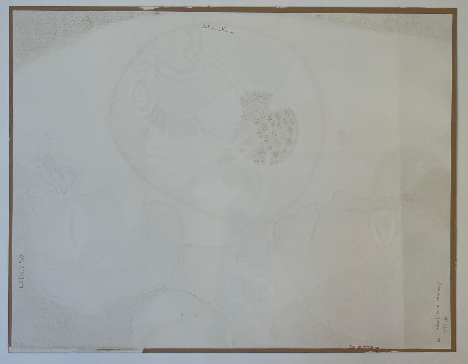 Bird's tree - Yellow Abstract Print by Guillaume Corneille