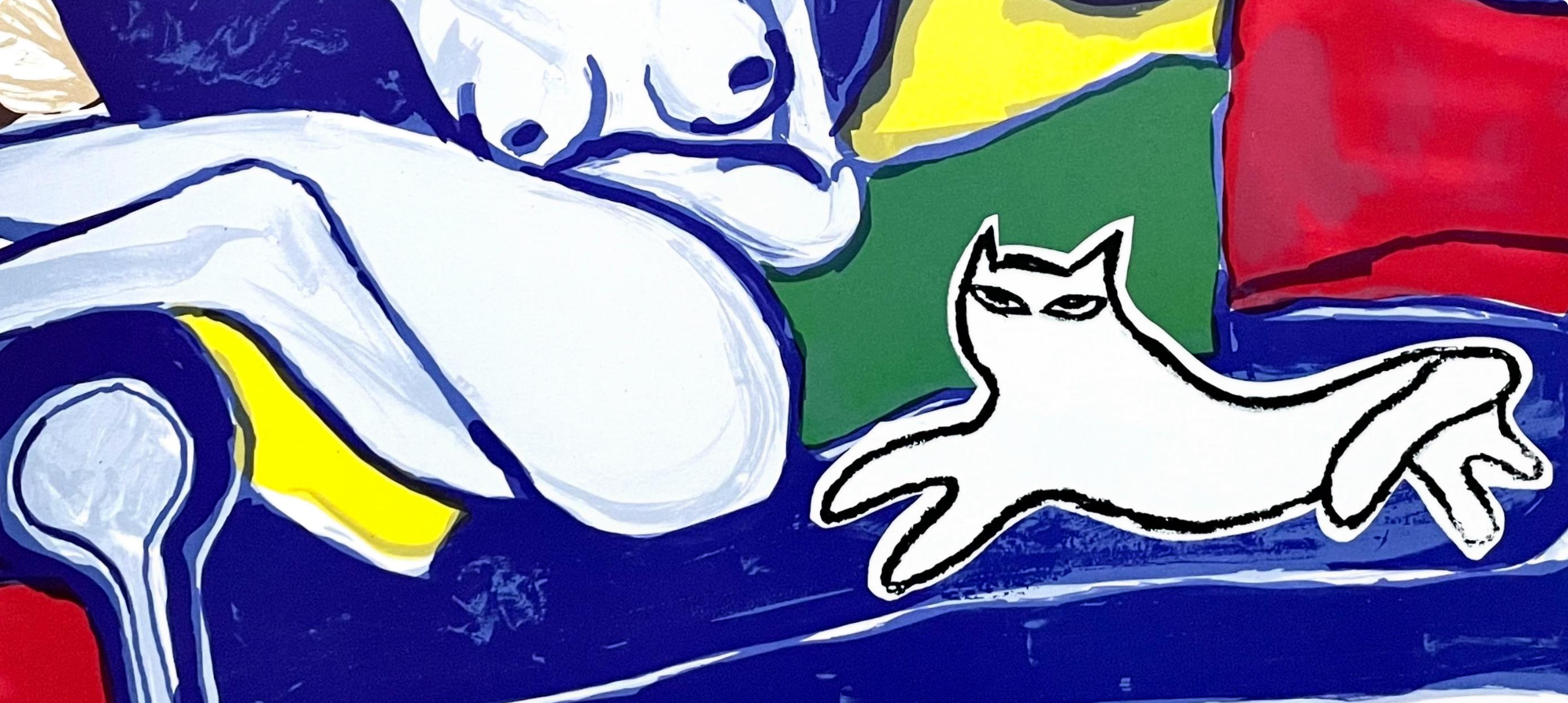 Complicite with Pussycat, Guillaume Cornelis van Beverloo, Corneille - Pop Art Print by Guillaume Corneille