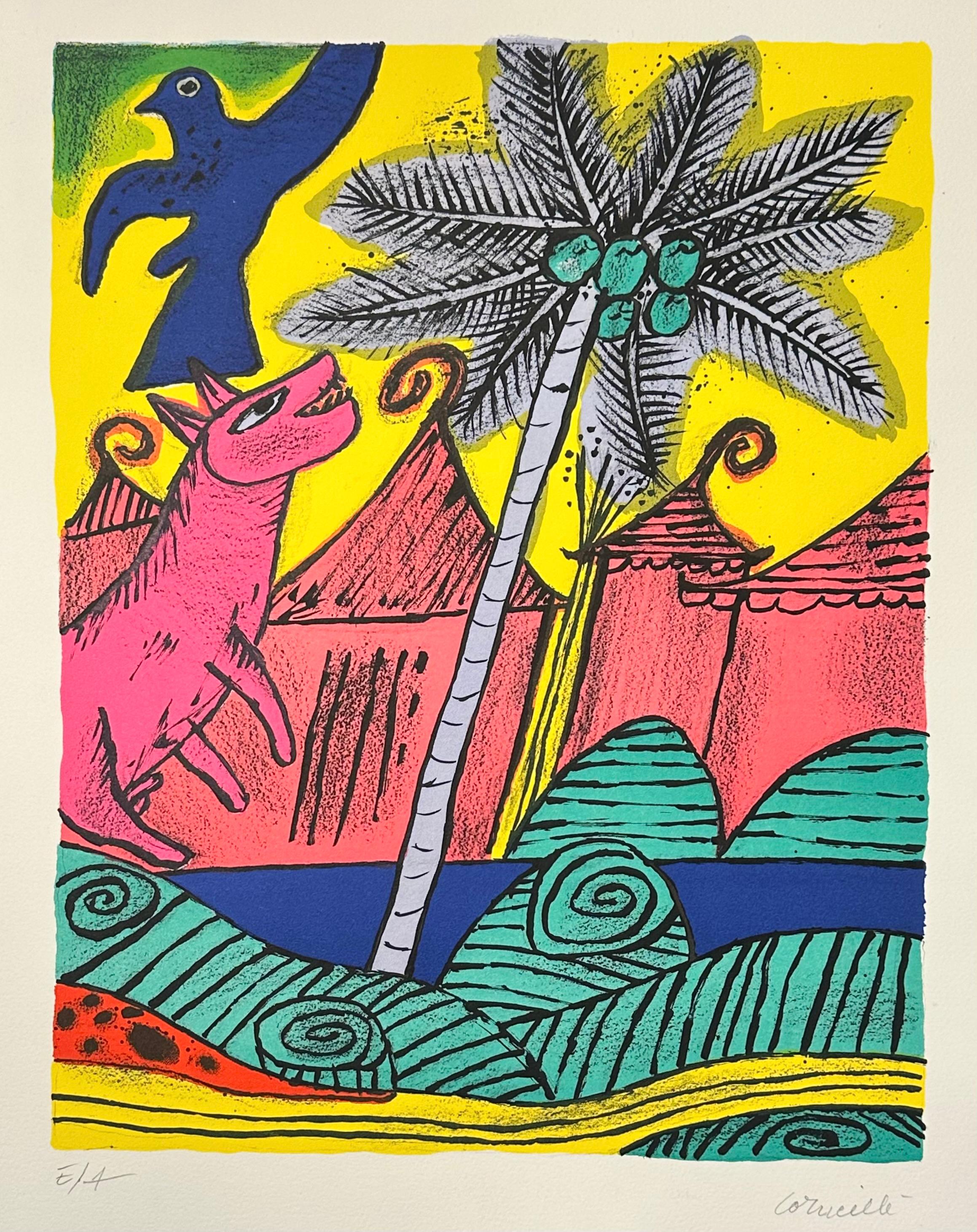 Figurative Print de Guillaume Corneille - CORNEILLE GUILLAUME,  Memoria de Bali, 1983