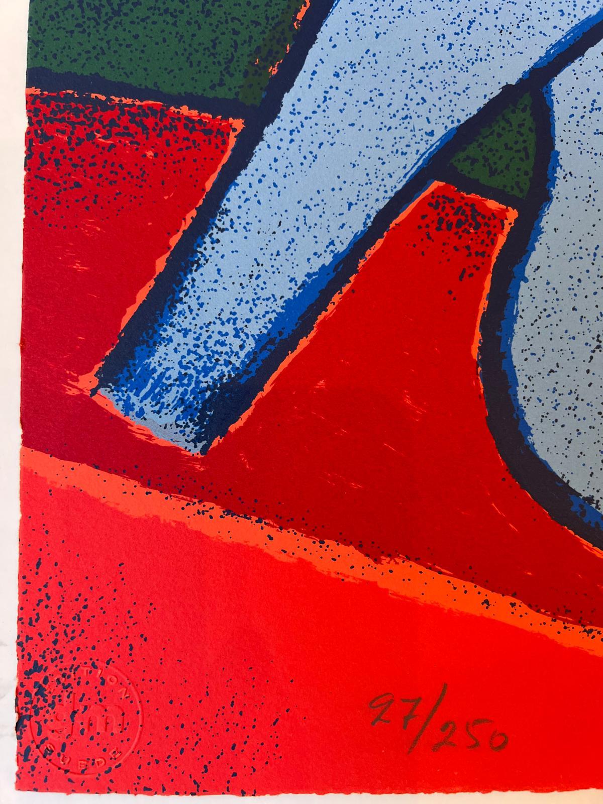 Great rainbow land - Abstract Print by Guillaume Corneille