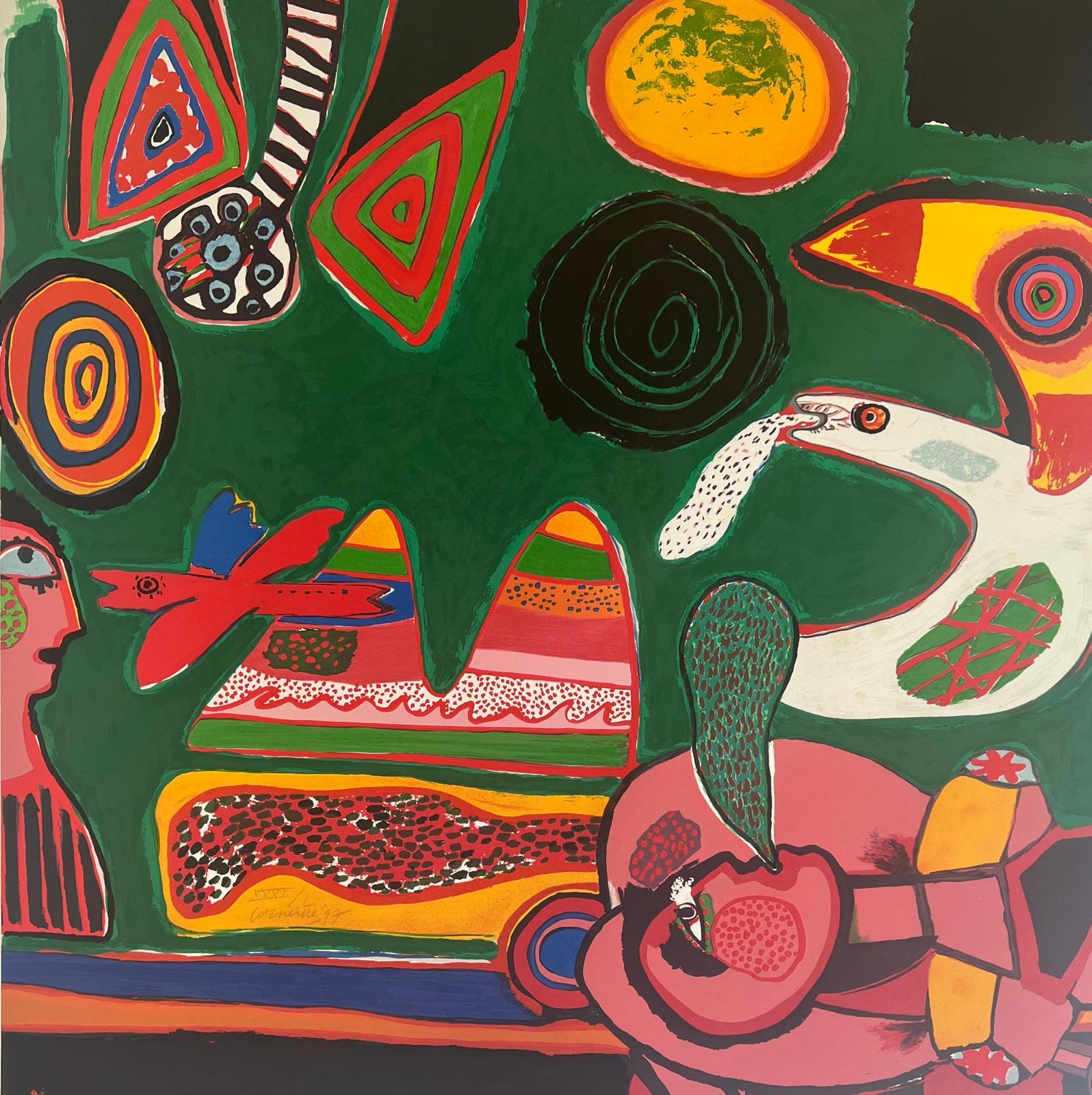Guillaume Corneille Abstract Print - Le bain de soleil