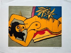 Nude under the palm trees