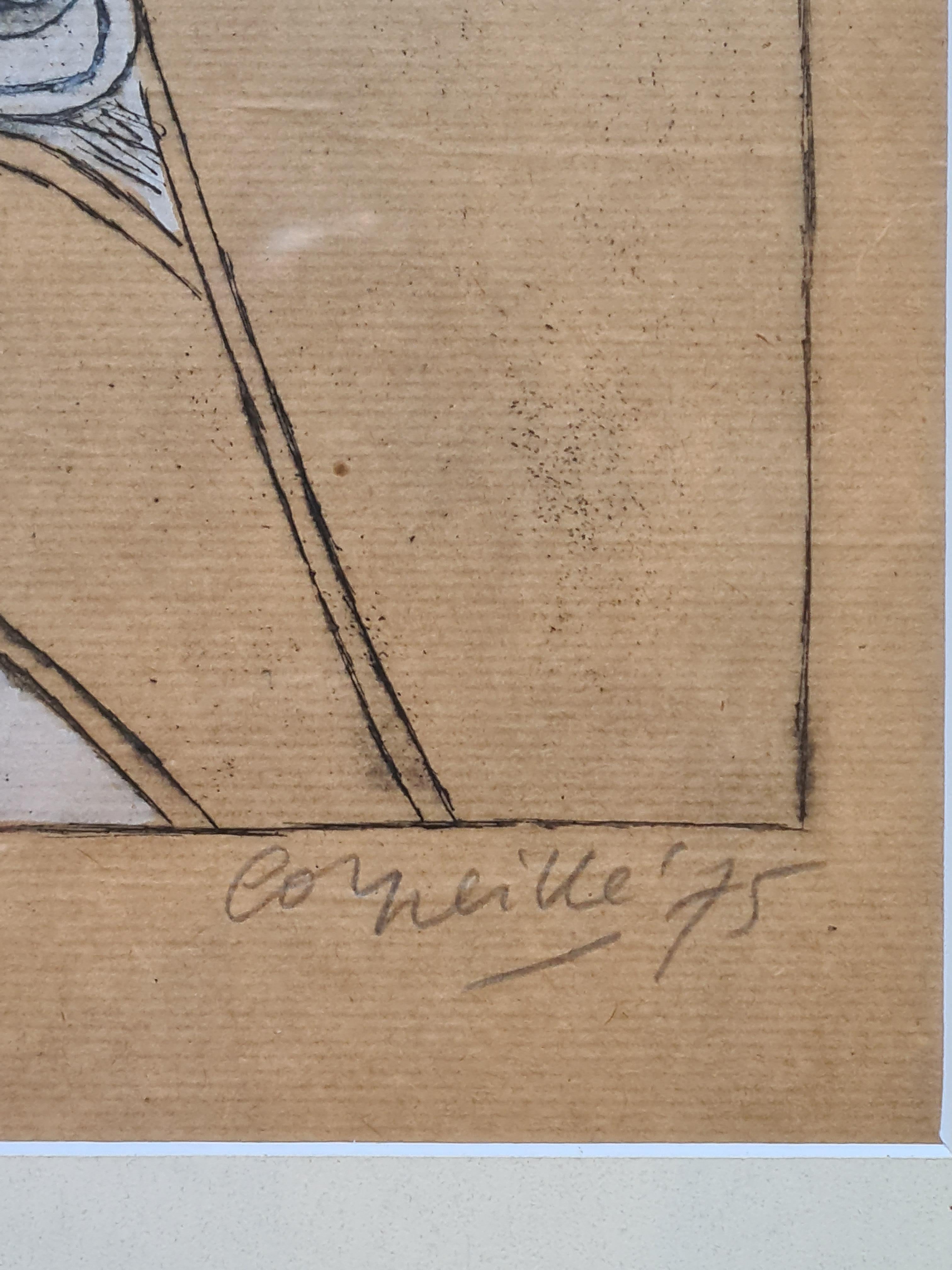 COBRA, lithographie signée à tirage limité, L'épreuve d'Artiste 'Les Amants' - Expressionniste Print par Guillaume Cornelis van Beverloo (Corneille)