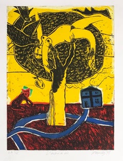 'Tree of life'. Coloured lithograph. Signed, titled, dated and numbered EA 1/5