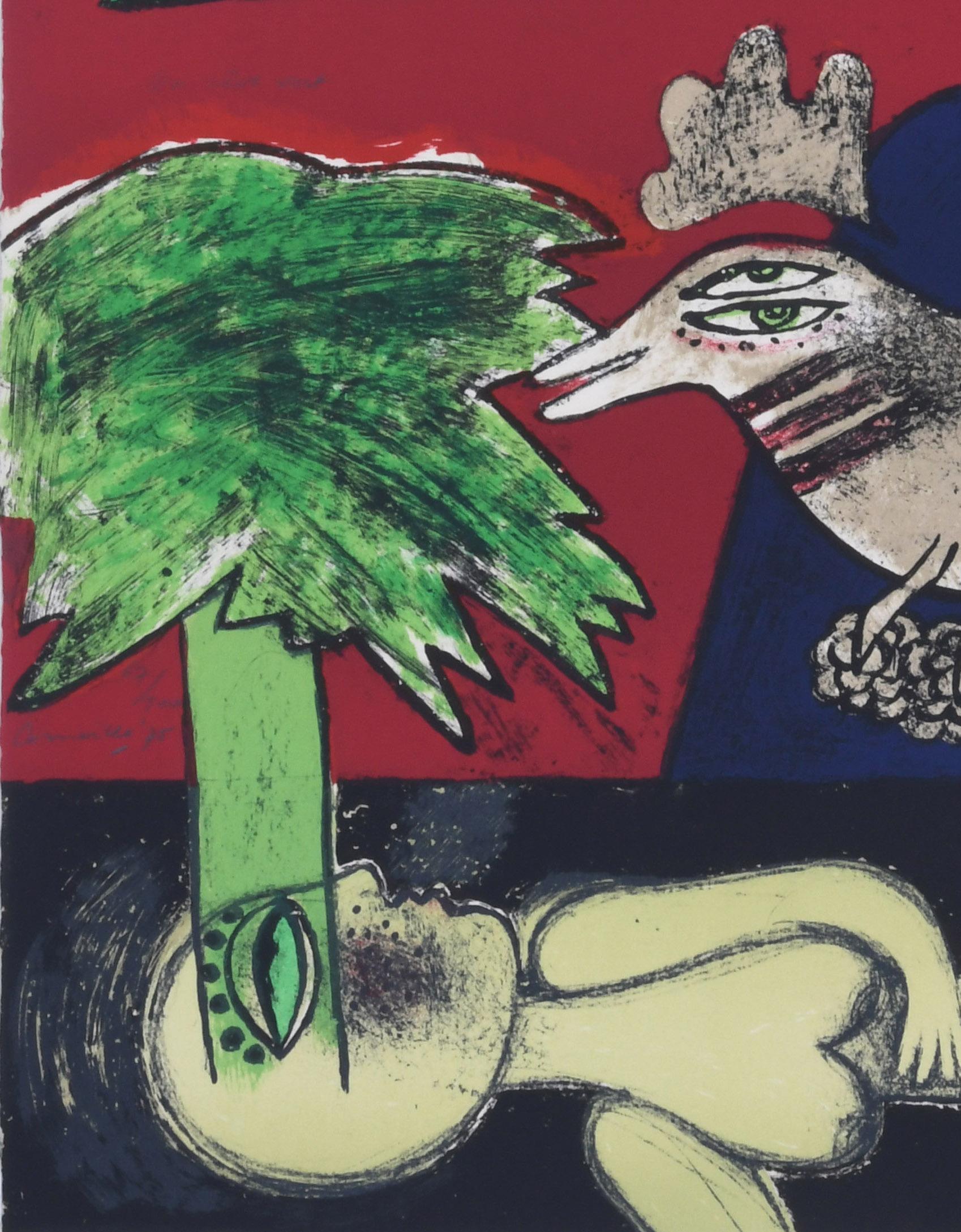 Un rêve vert - Black Figurative Print by Guillaume Cornelis van Beverloo (Corneille)