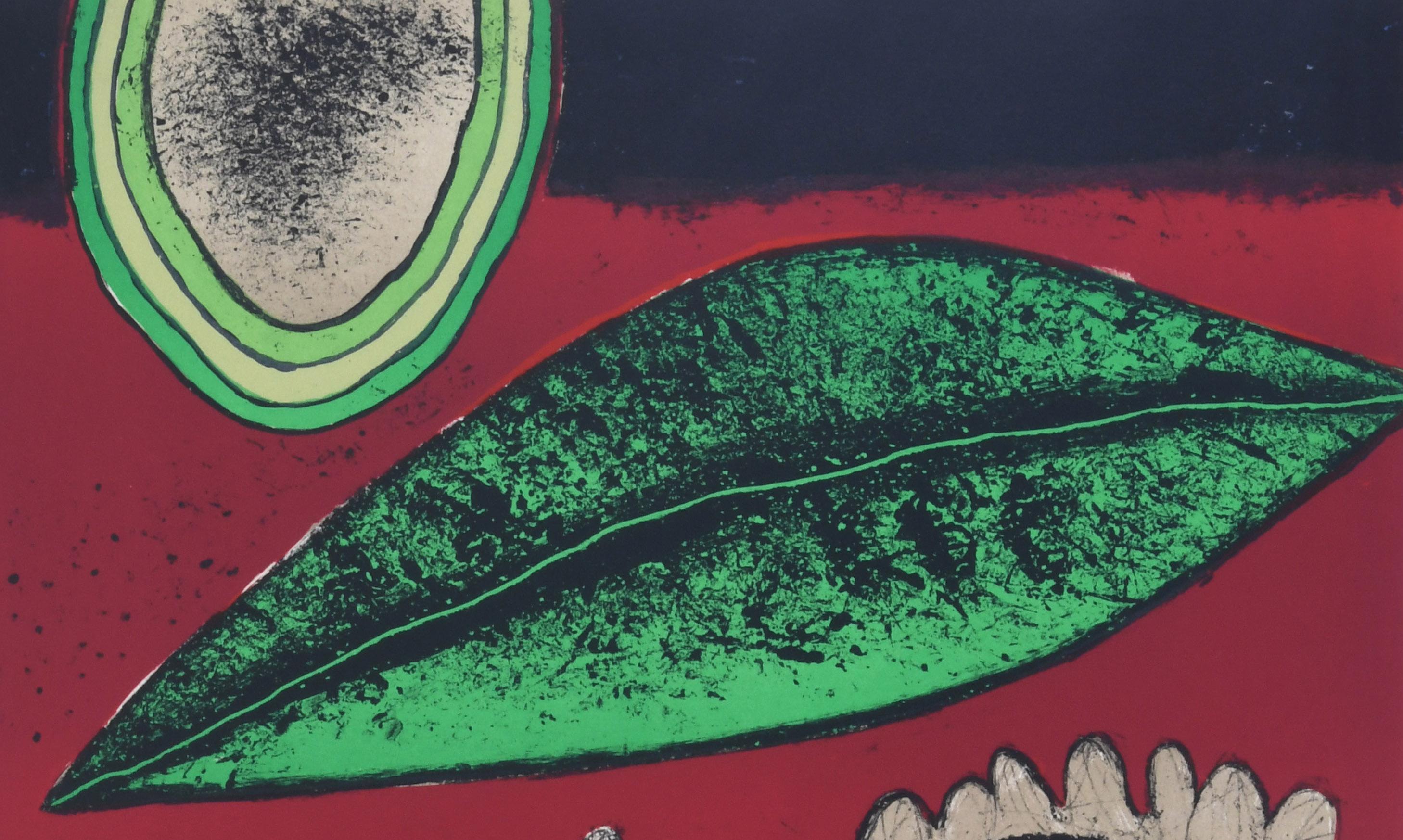 Un rêve vert
Color lithograph on Arches without watermark, 1975
Signed lower left in red area (see photo)
Numbered lower left in red area
Dated in same red area
Edition: 100 (67/100)
There are also some AP's and 10 HC's in Roman numerals
Printed by