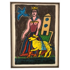 Retro Guillaume Cornelis van Beverloo 'Corneille', Queen of the Tower, Framed