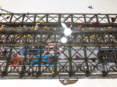 Brooklyn Bridge, fantastic illustration by Guillaume Cornet white framed