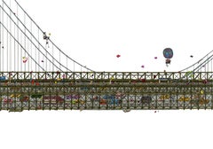 Brooklyn Bridge, fantastische Illustration von Guillaume Cornet, weiß gerahmt