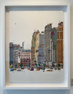 Everything Must Go, eine komplizierte Illustration von Guillaume Cornet, weiß gerahmt