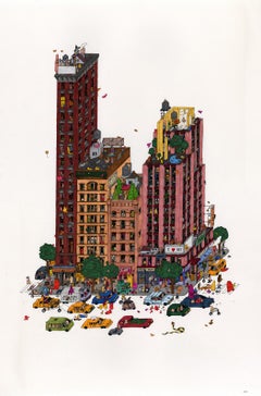 Elefante flexible, fantástica ilustración de Guillaume Cornet enmarcada en blanco