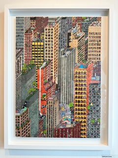 Penguin Activists, an intricate illustration by Guillaume Cornet white framed