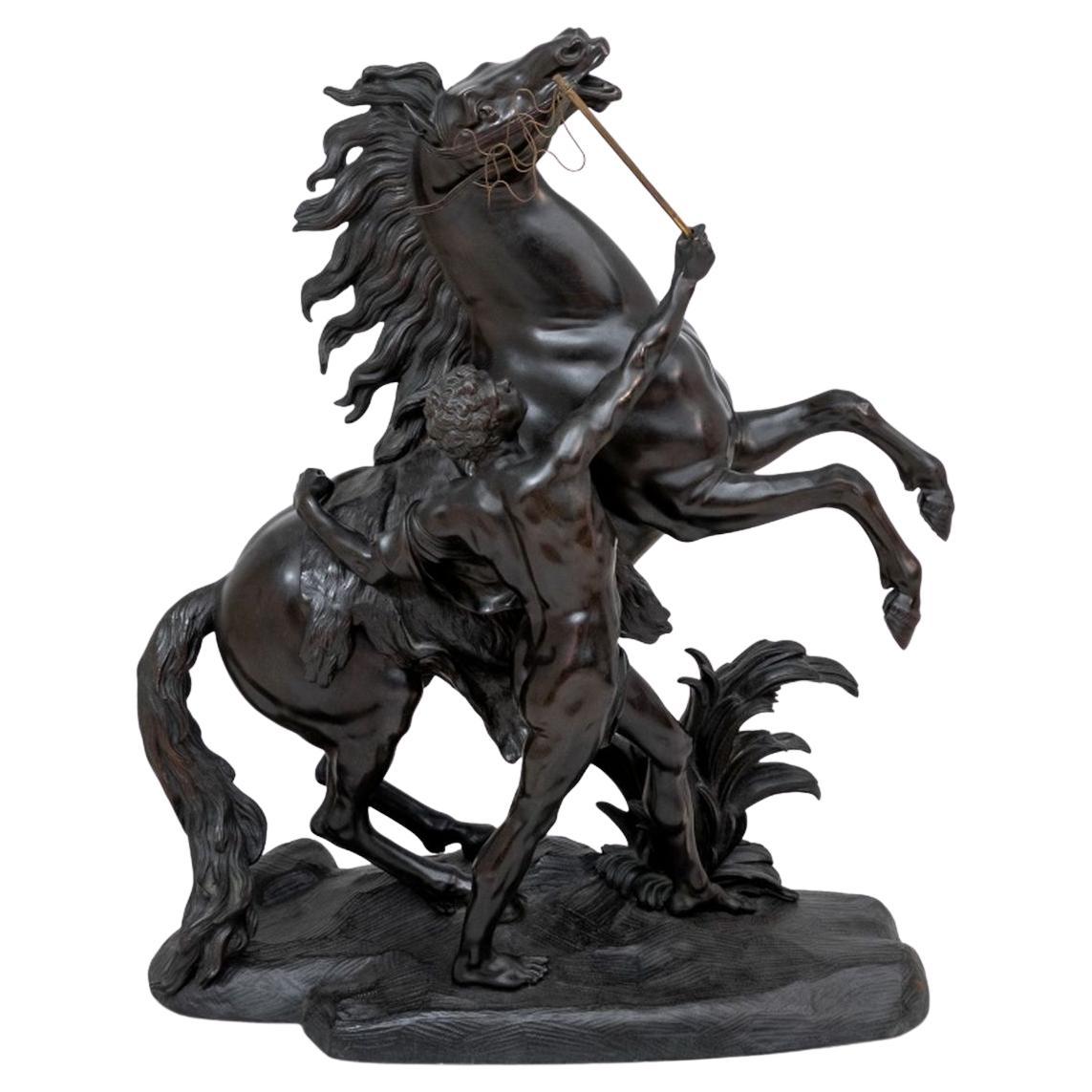 Guillaume Coustou "Marly Horse" Patinated Bronze For Sale