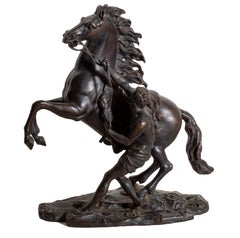 Antique Cheval de Marly, Bronze Equestrian Sculpture by Guillaume Coustou
