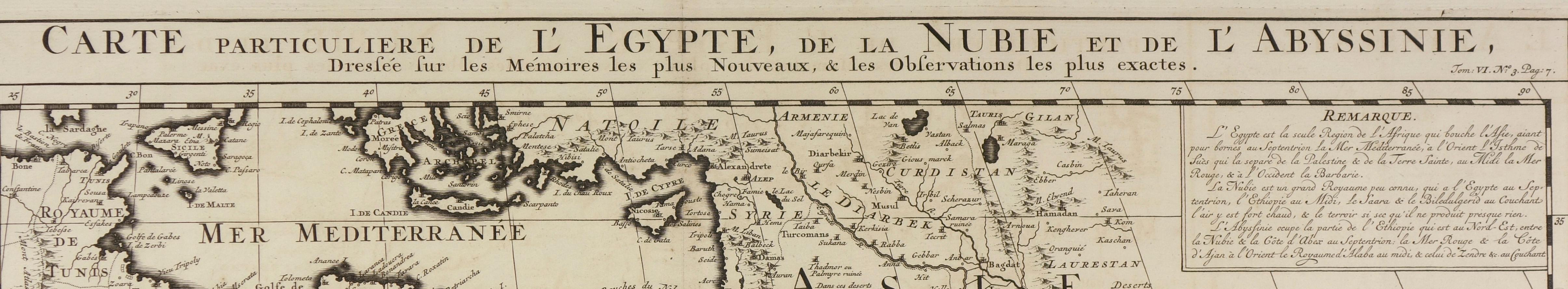 Map of Egypt, Nubia and Part of Abyssinia  - Realist Print by Henri-Abraham Chatelain