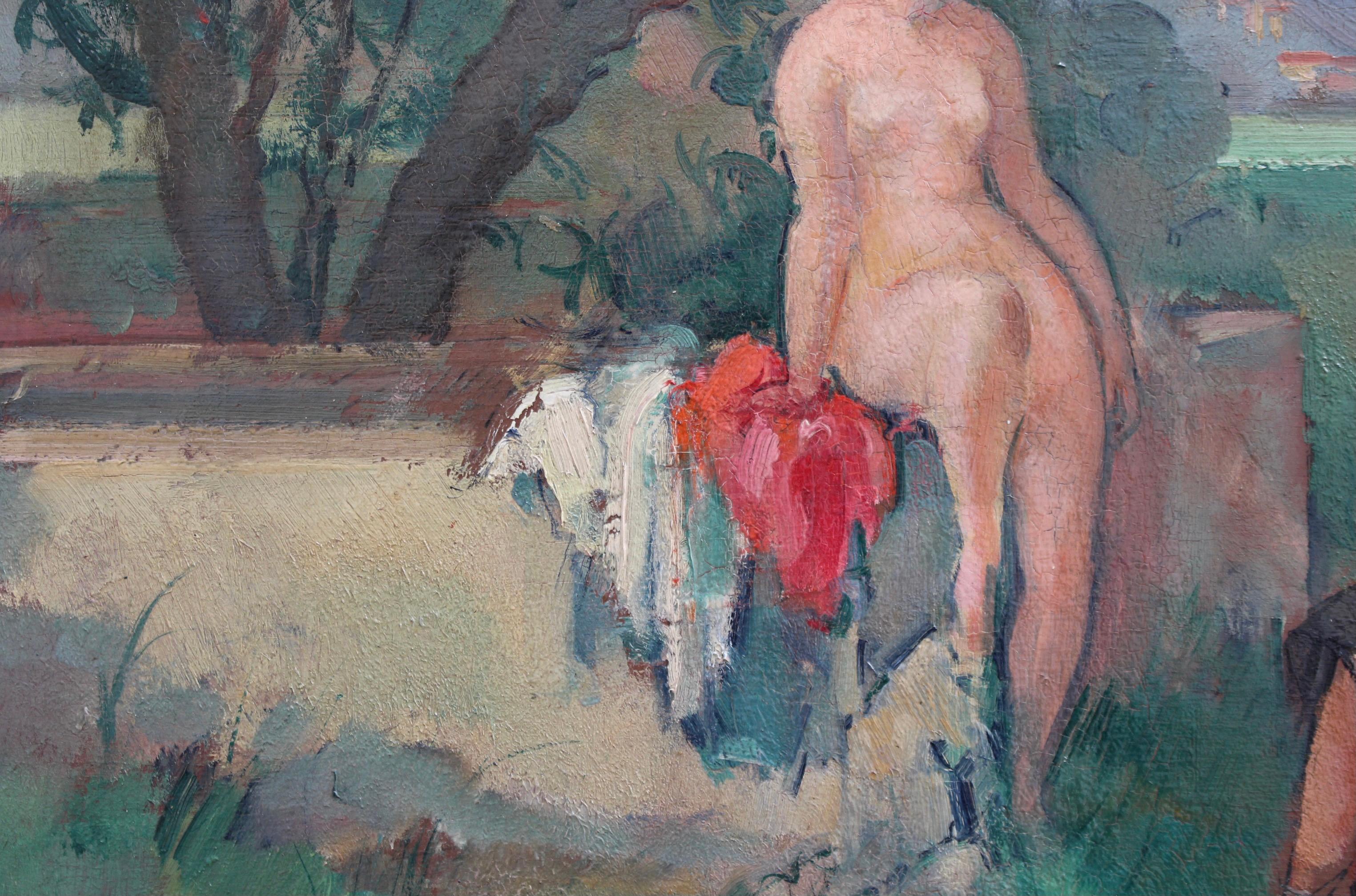 Paisaje con dos bañistas en venta 8