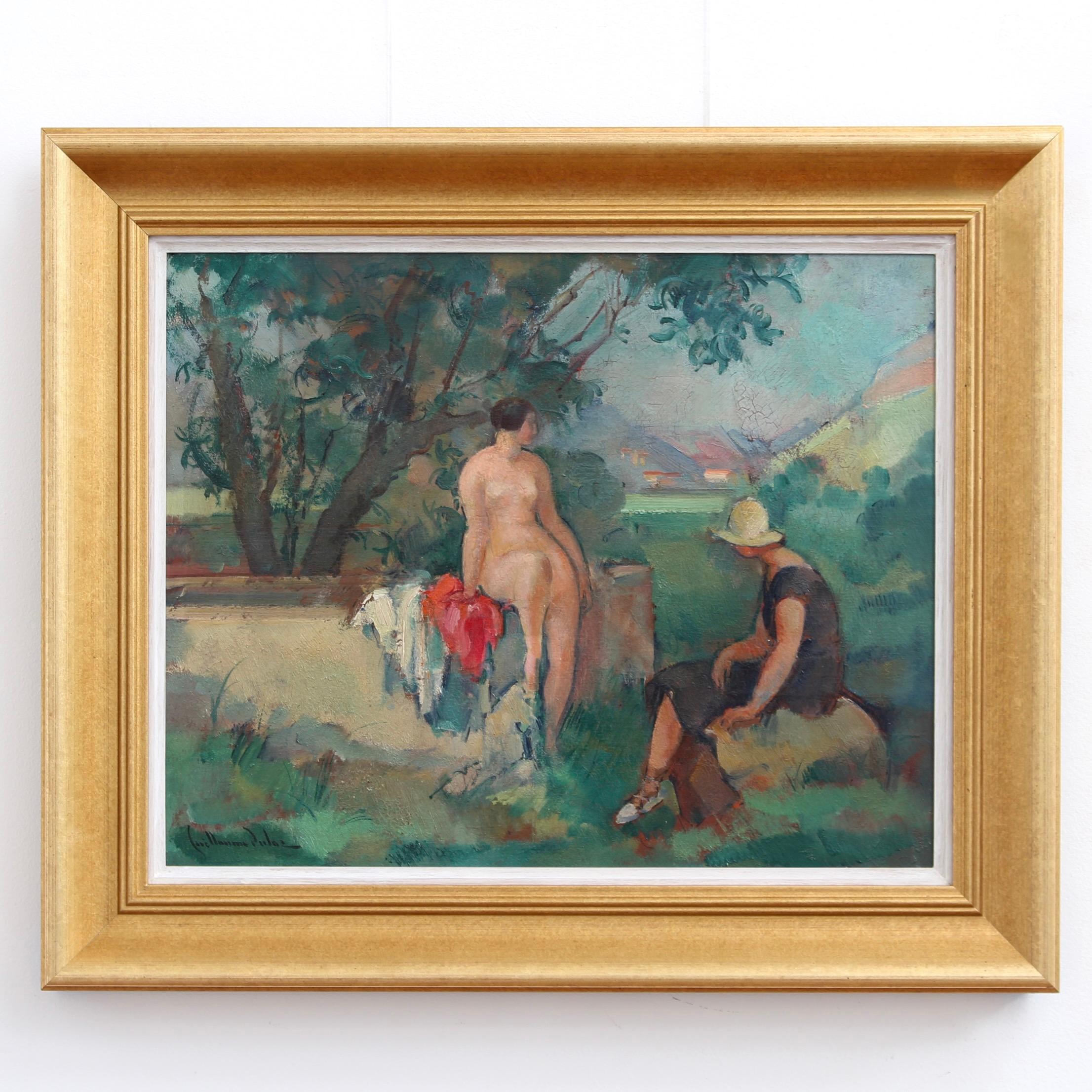 Paisaje con dos bañistas - Painting de Guillaume Dulac