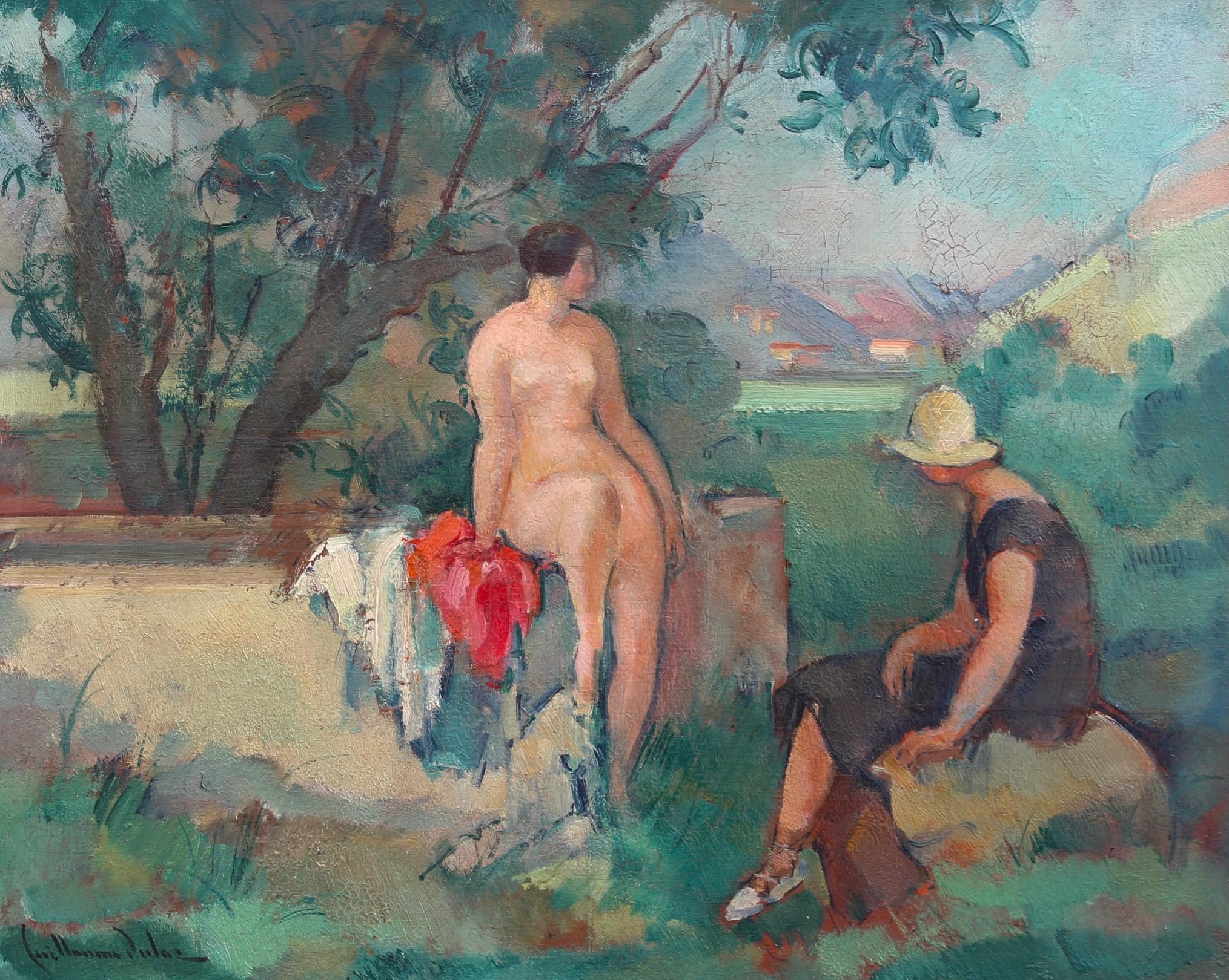 Paisaje con dos bañistas en venta 1