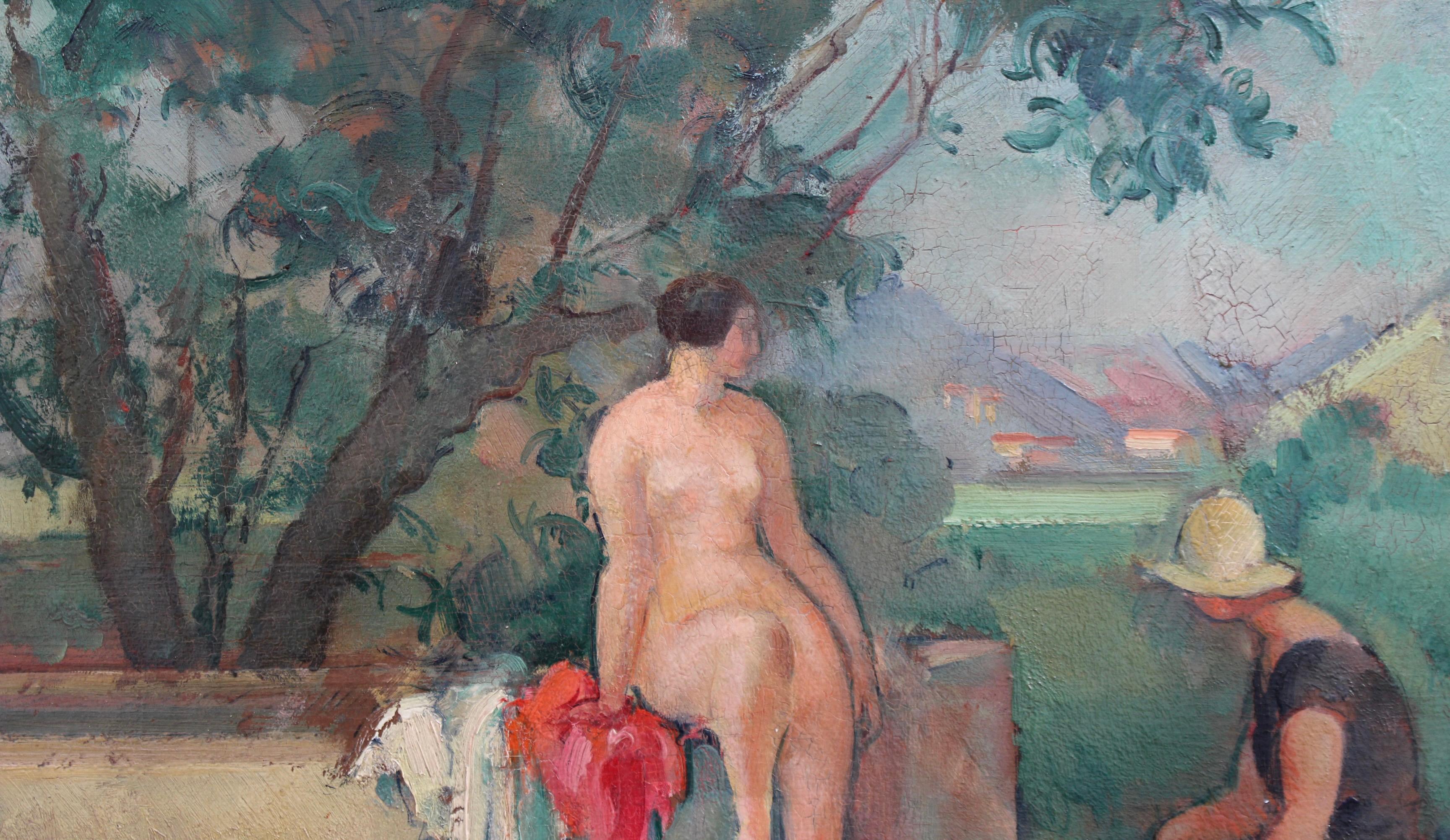 Paisaje con dos bañistas en venta 5