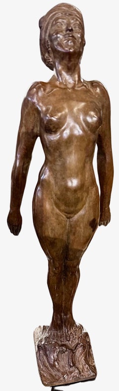 French Art Deco Bathing Nude Female Statue by Guillaume Dumont 1923