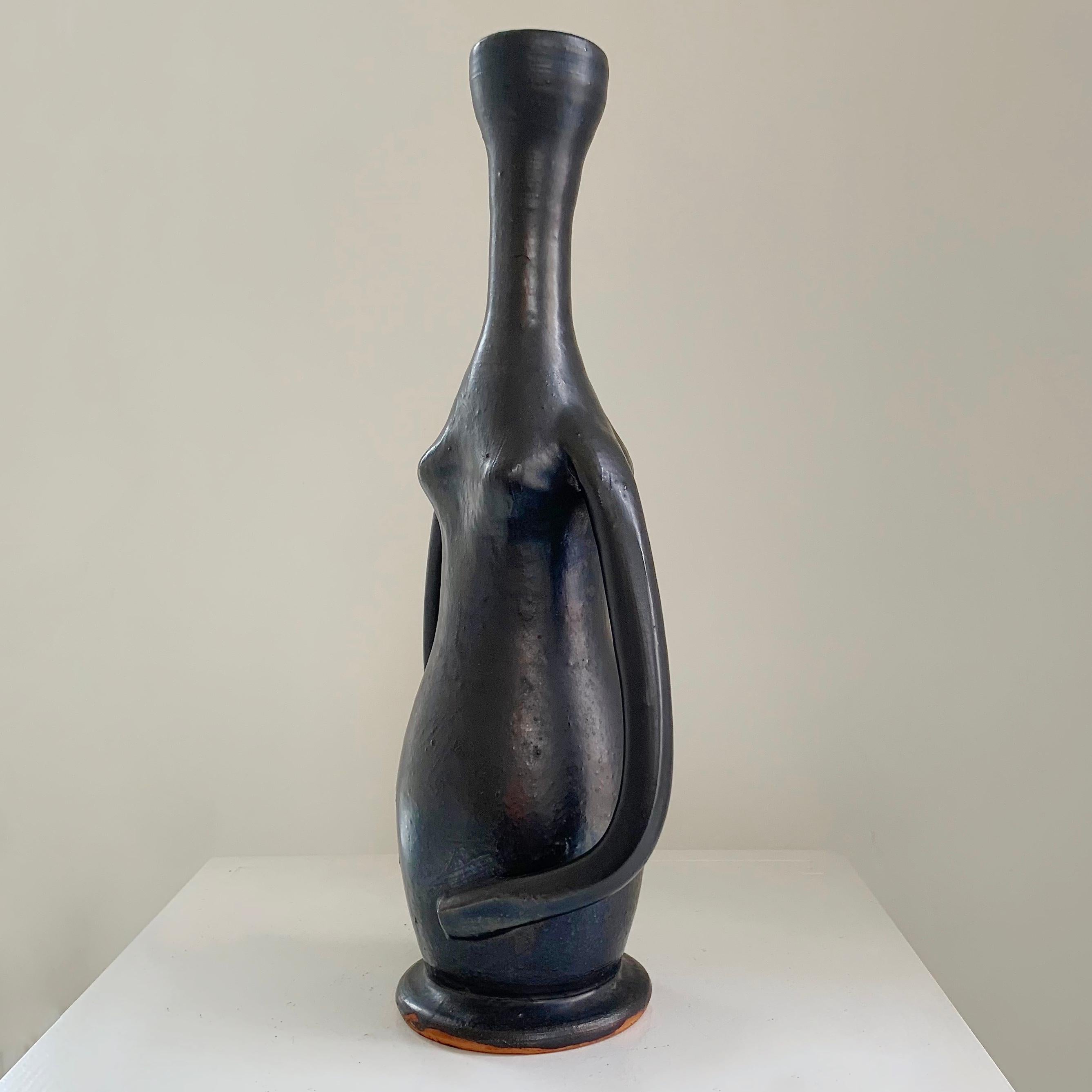 Guillaume Met De Penninghen Antropomorphic Ceramic Vase, circa 1950, France. For Sale 1
