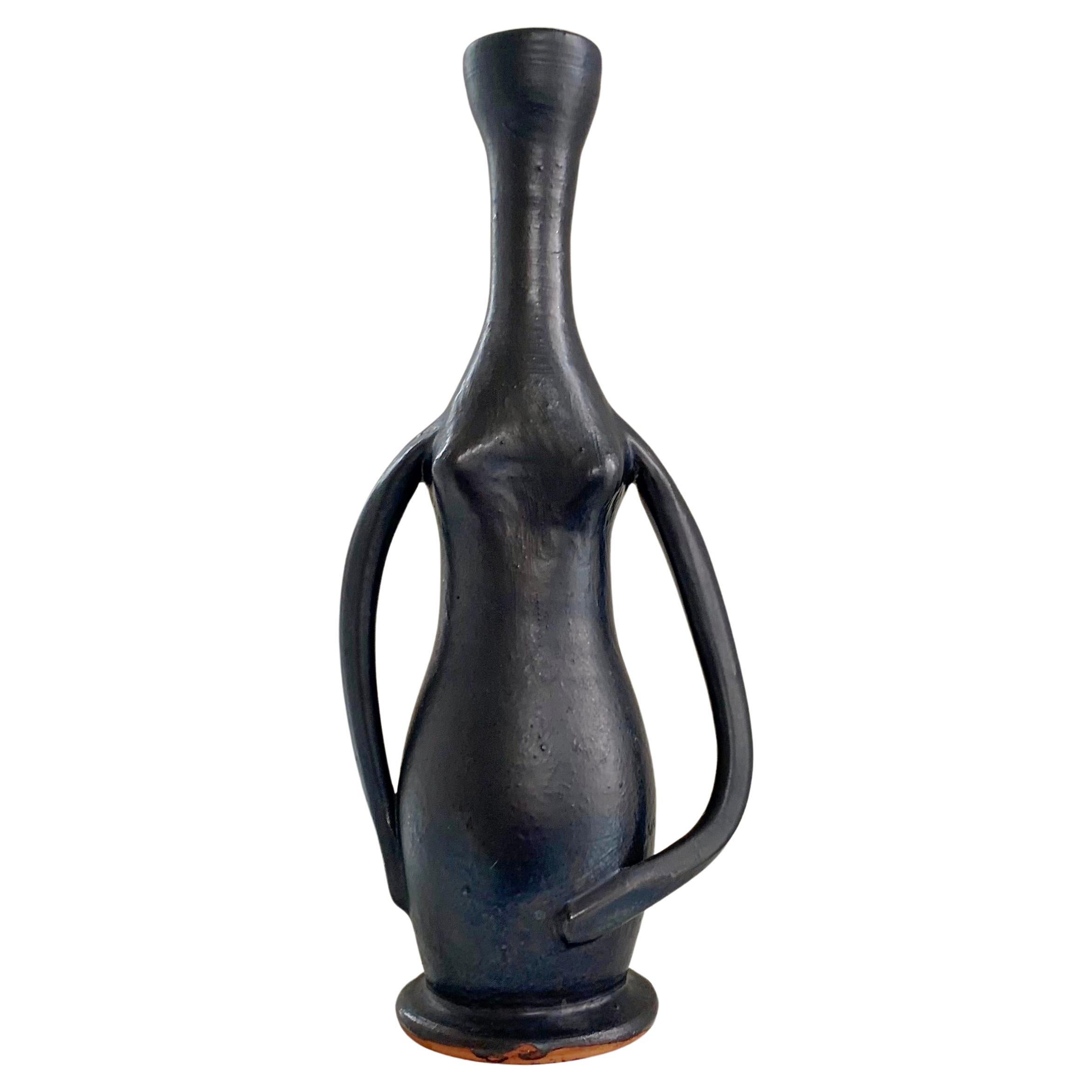 Guillaume Met De Penninghen Antropomorphic Ceramic Vase, circa 1950, France. For Sale