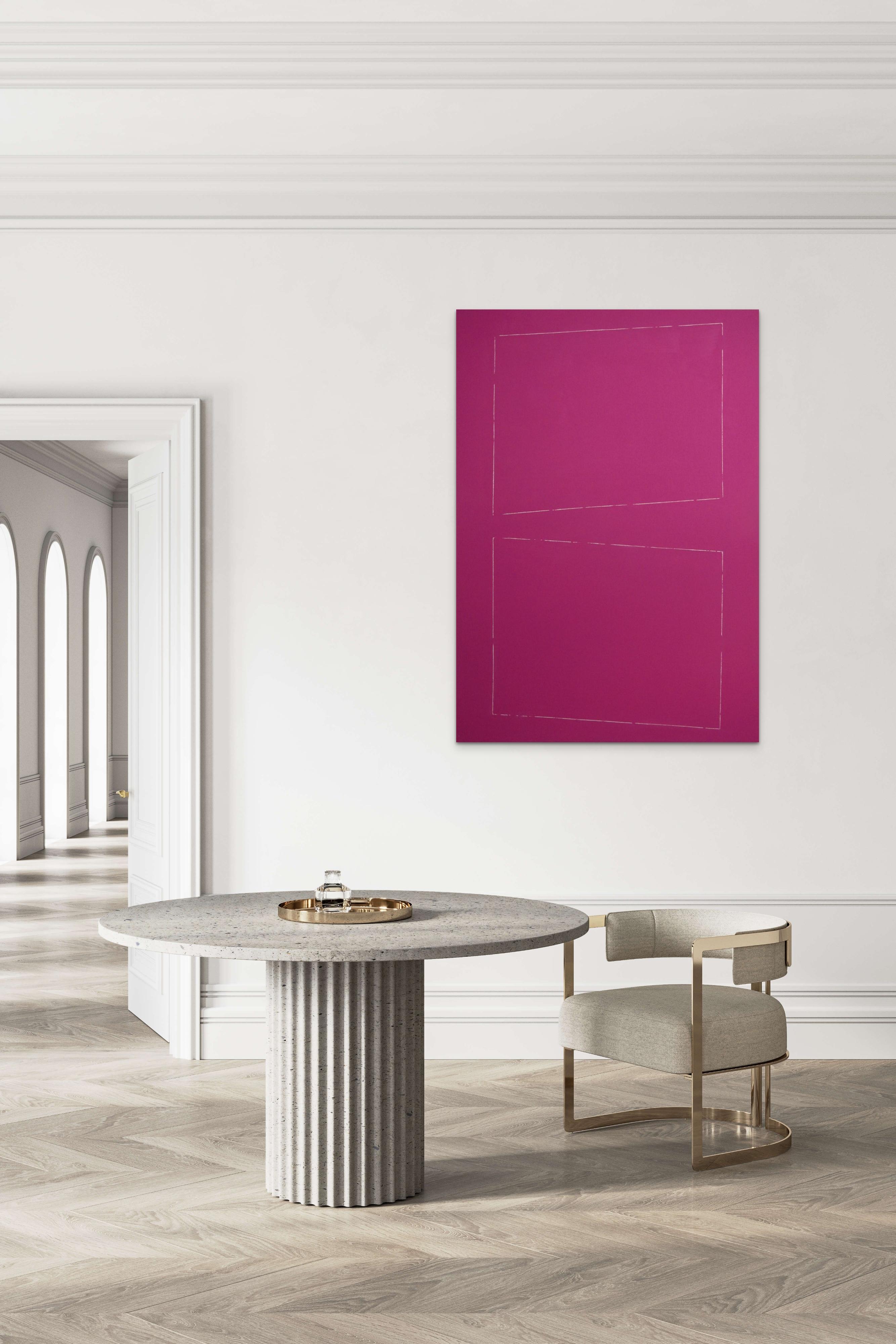 Mono Rose - Serie Juillet 01 (Abstract painting) - Painting by Guillaume Moschini