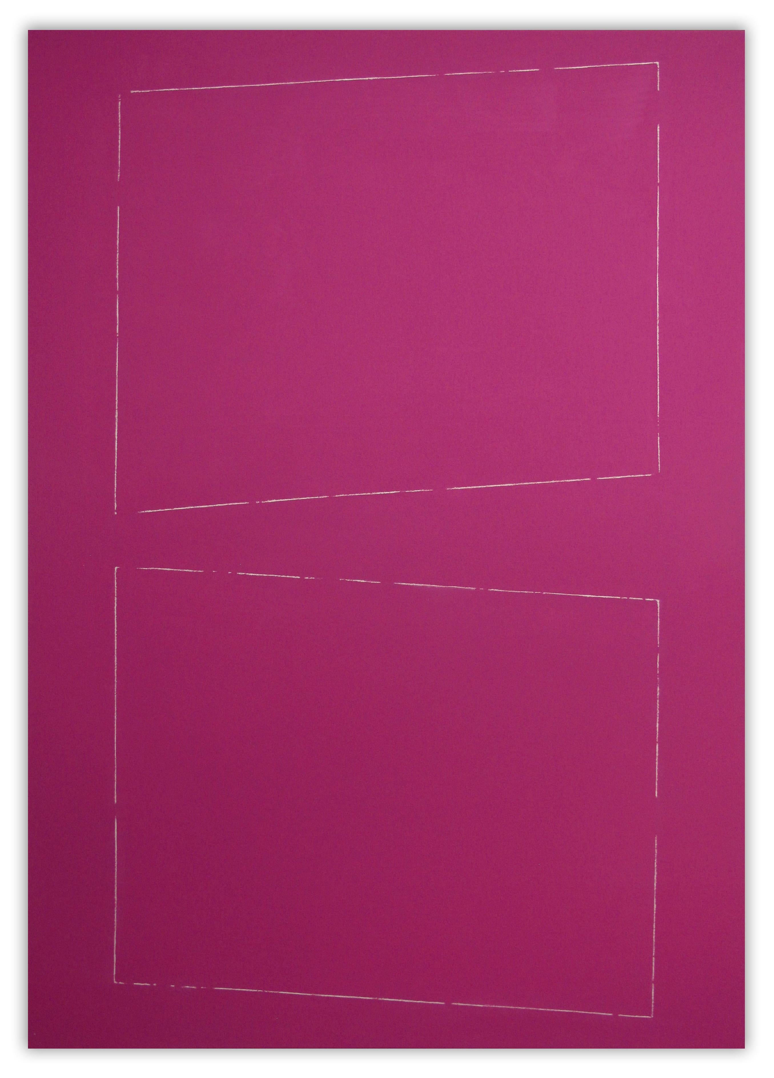 Guillaume Moschini Abstract Painting - Mono Rose - Serie Juillet 01 (Abstract painting)