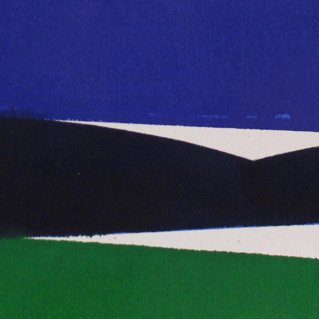 Ondulation Bleu (Abstrakte Malerei) (Violett), Abstract Painting, von Guillaume Moschini