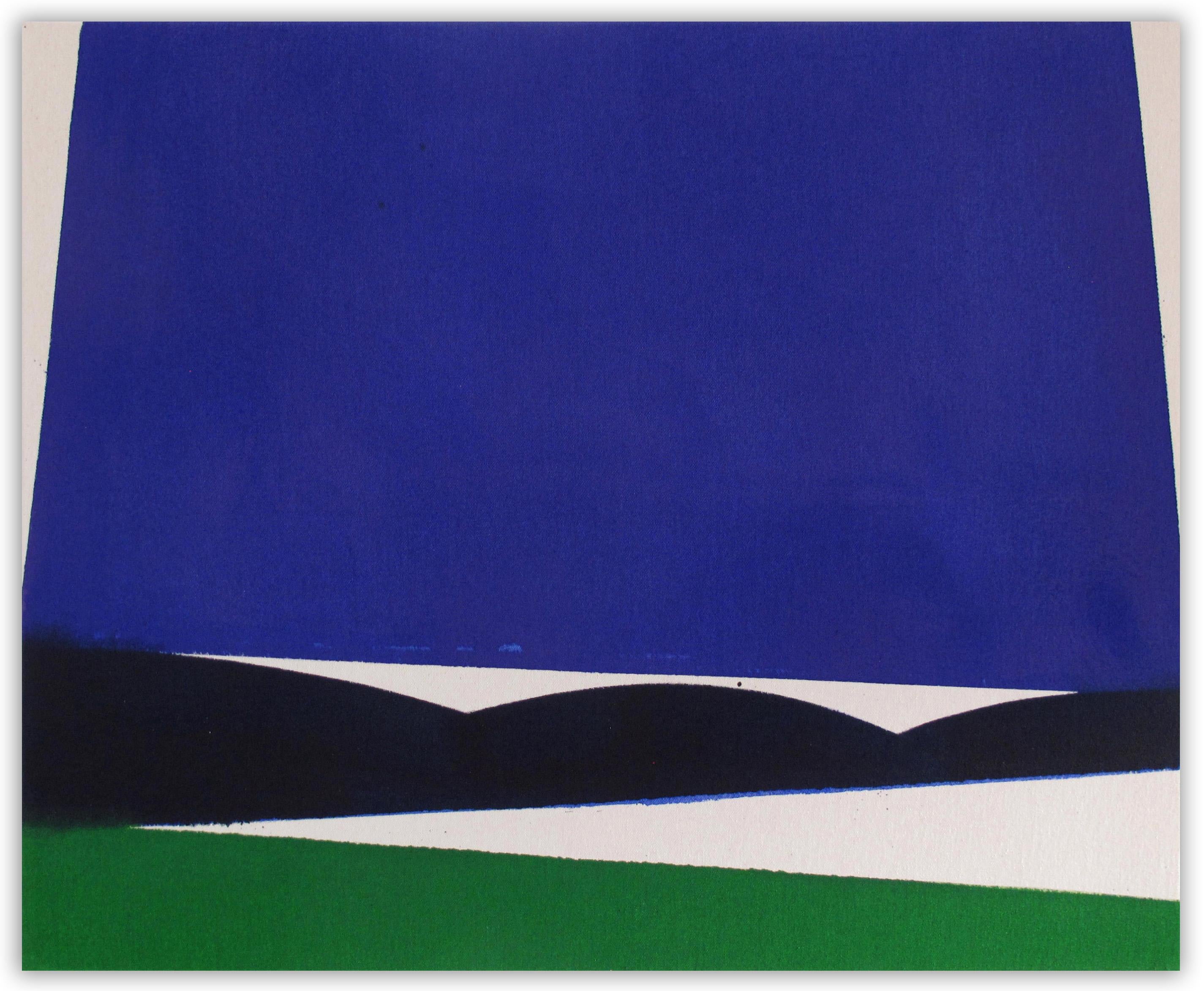 Guillaume Moschini Abstract Painting – Ondulation Bleu (Abstrakte Malerei)