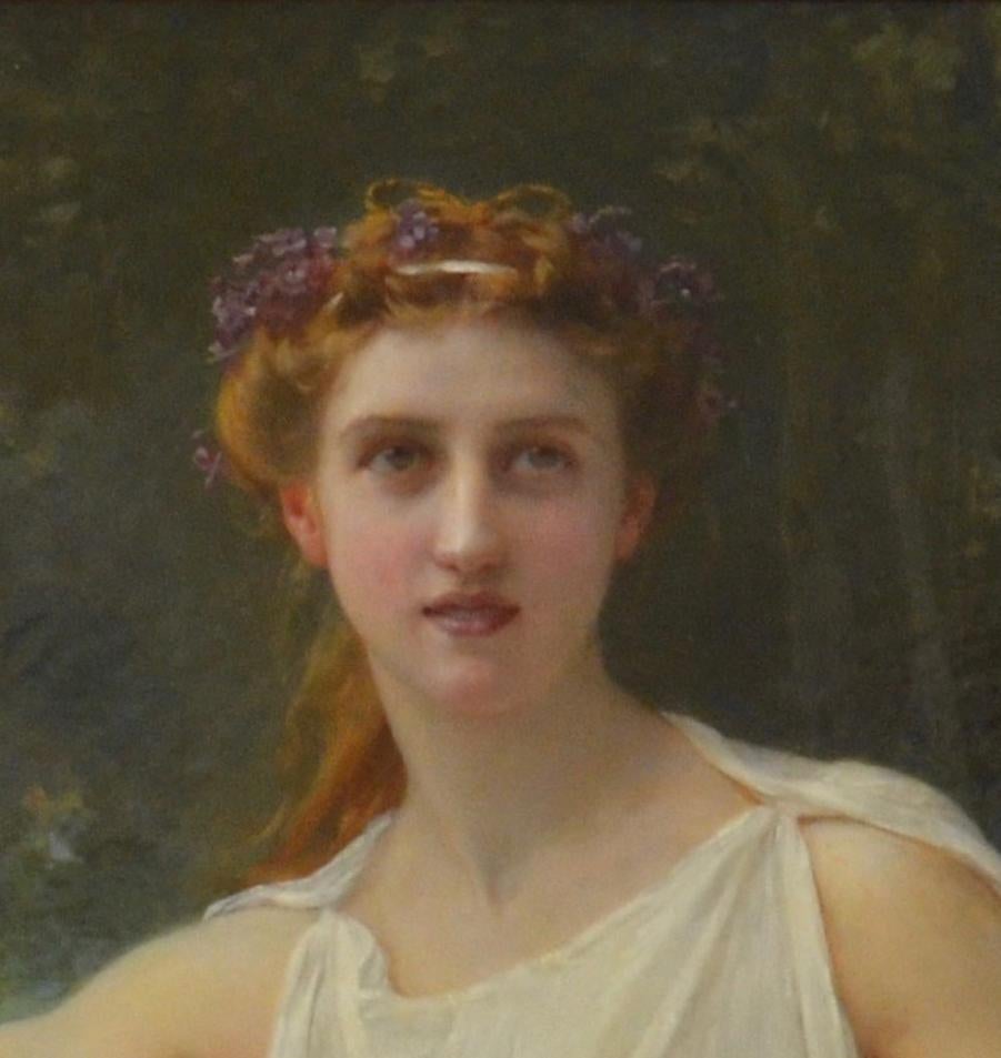 Euterpe (The Muse of Music) - Beautiful Girl with flute in Classical Landscape - Academic Painting by Guillaume Seignac