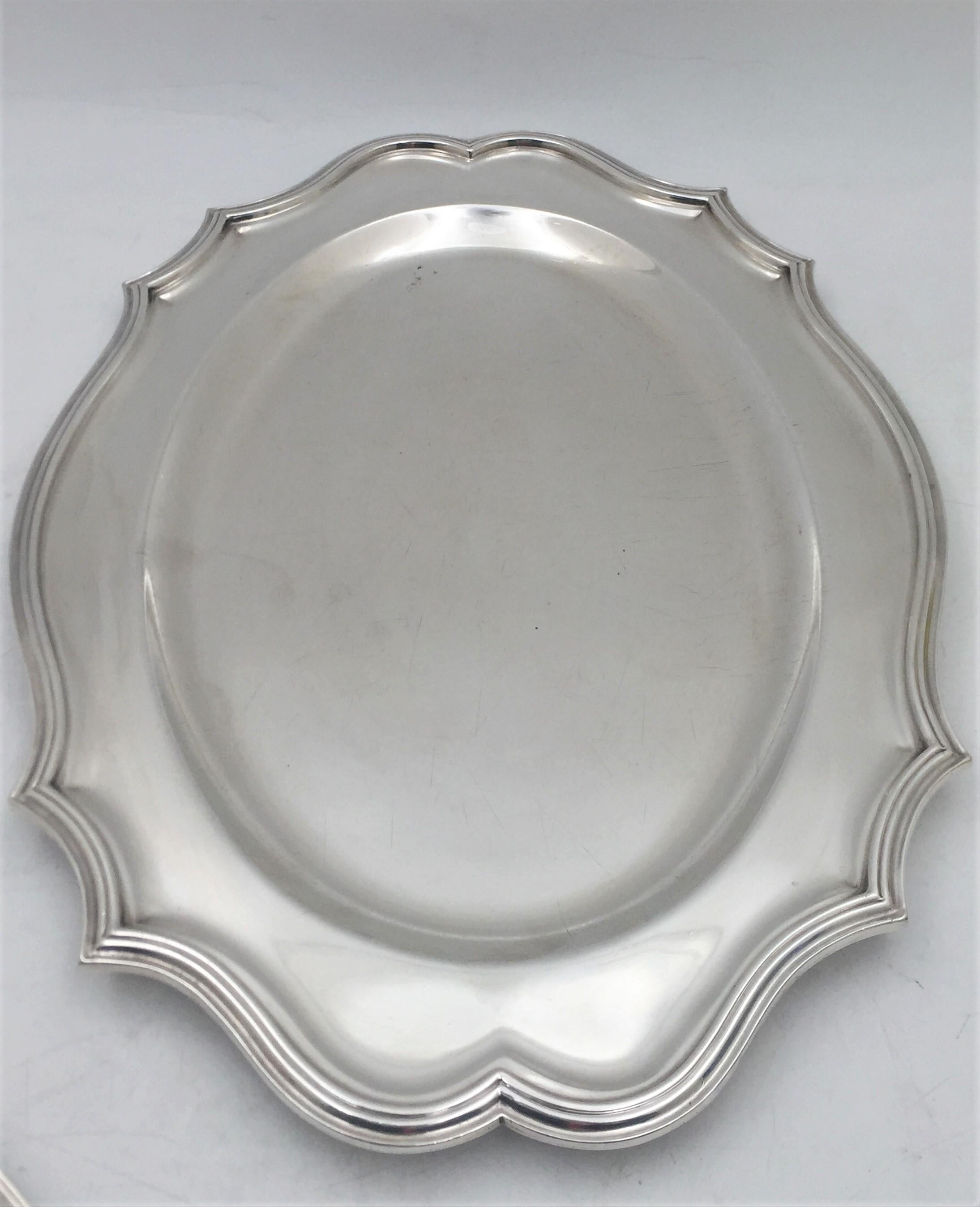 Mid-Century moderno Vassoio Guille English Sterling Silver 1939 in stile Mid-Century Modern in vendita