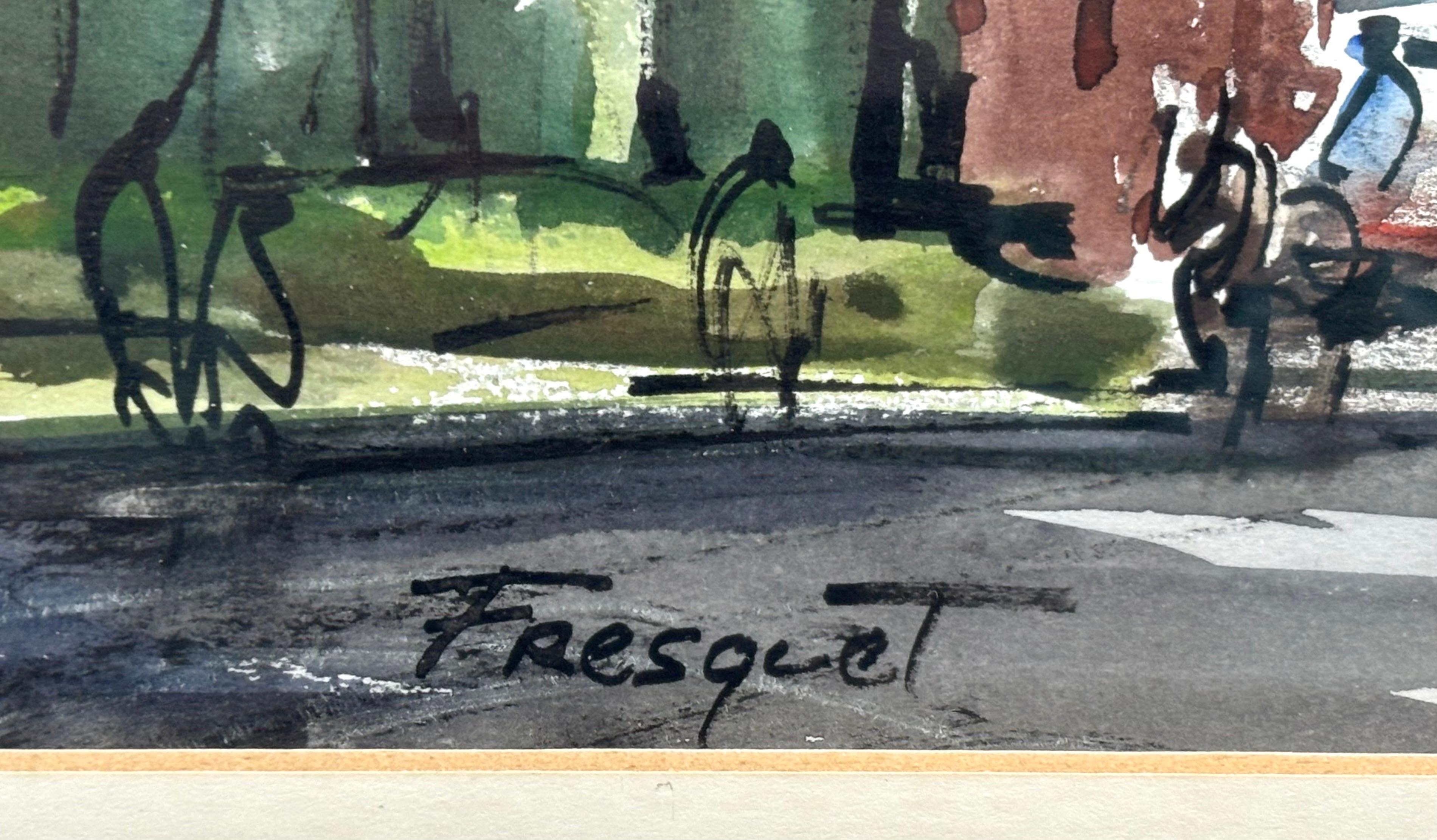 Acuarela original firmada por Guillem Fresquet Bardina, escena urbana con ruinas im Angebot 6
