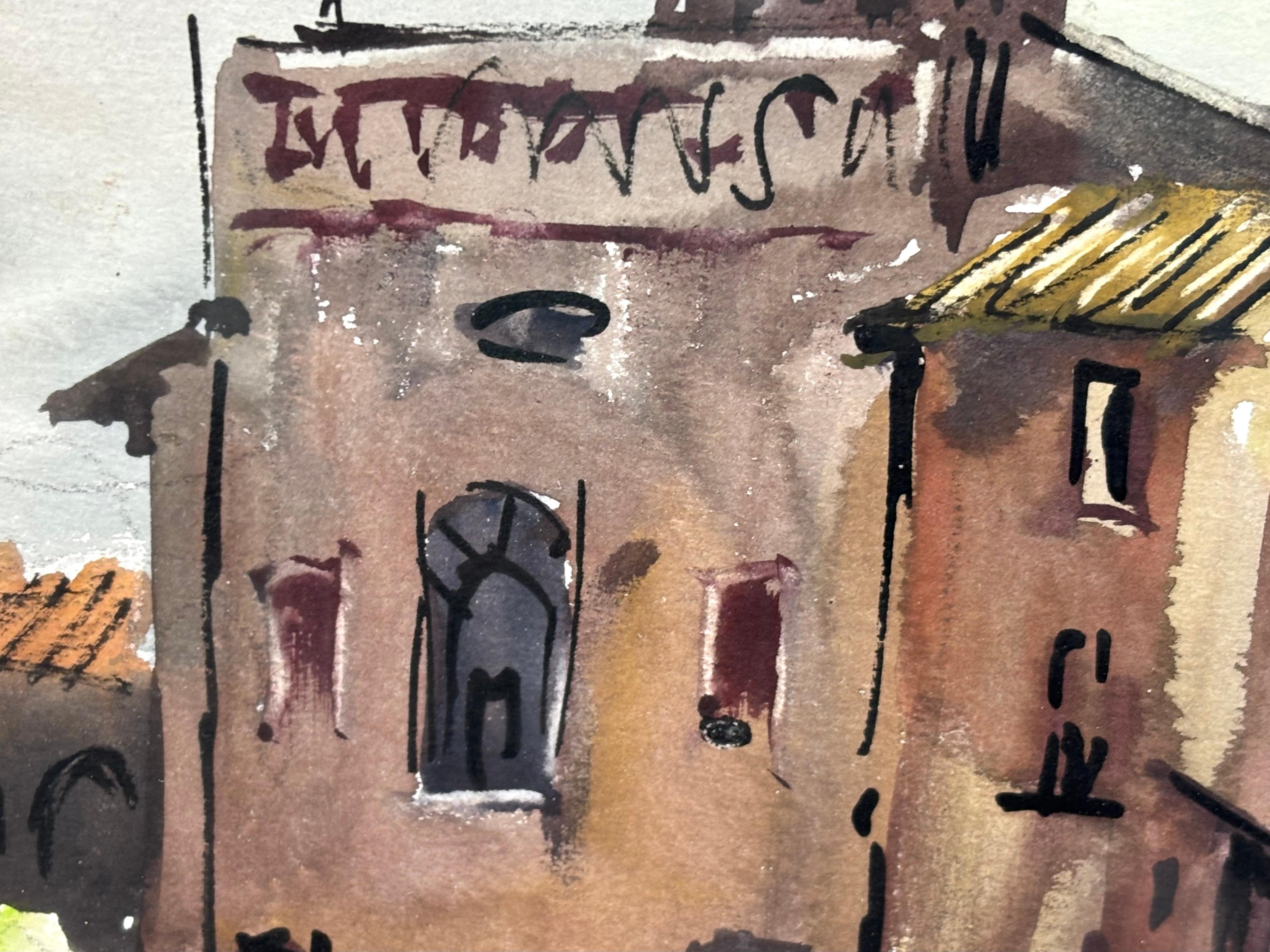 Acuarela original firmada por Guillem Fresquet Bardina, escena urbana con ruinas im Angebot 1