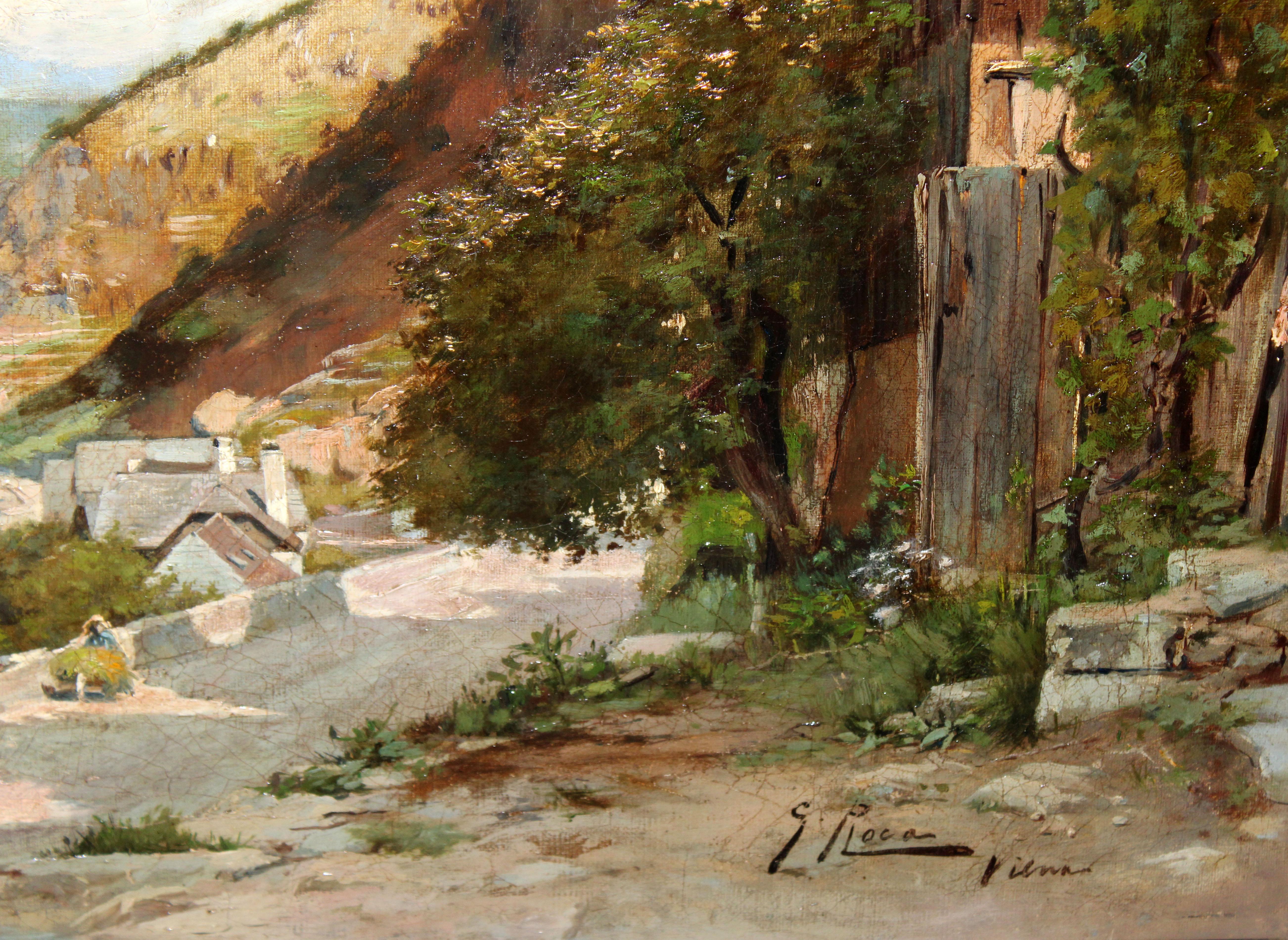 Óleo sobre tela - Paisaje de Viena (Braun), Landscape Painting, von Guillem Roca Sanpere