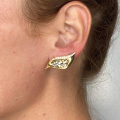 GUILLEMIN & SOULAINE Paris Convertible Earrings In 18Kt Gold Platinum & Diamonds