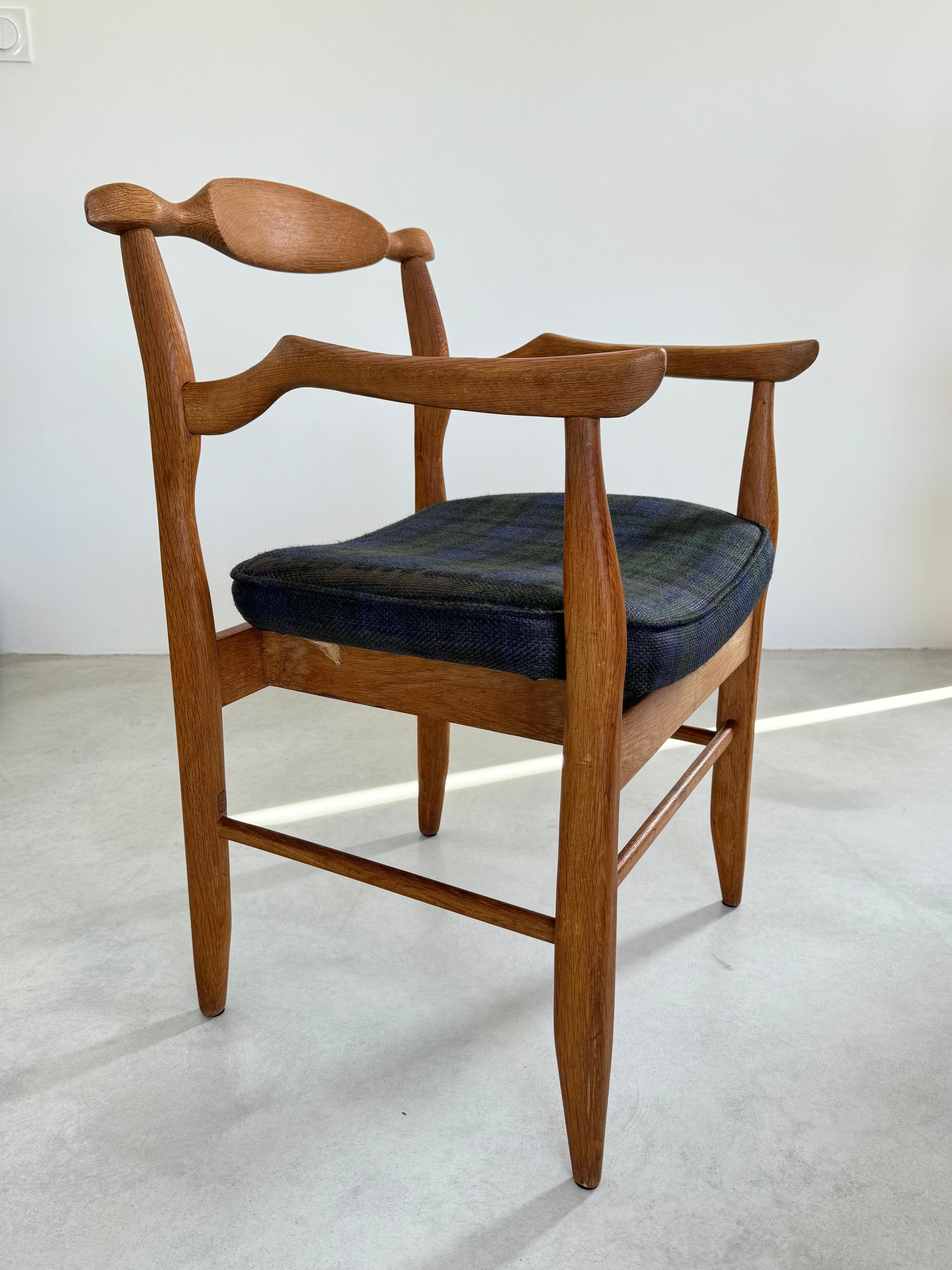Sessel aus Guillerme und Chambon-Eiche, Design, Modell „ Fumay“, Frankreich 1960er Jahre im Zustand „Gut“ im Angebot in leucate, FR