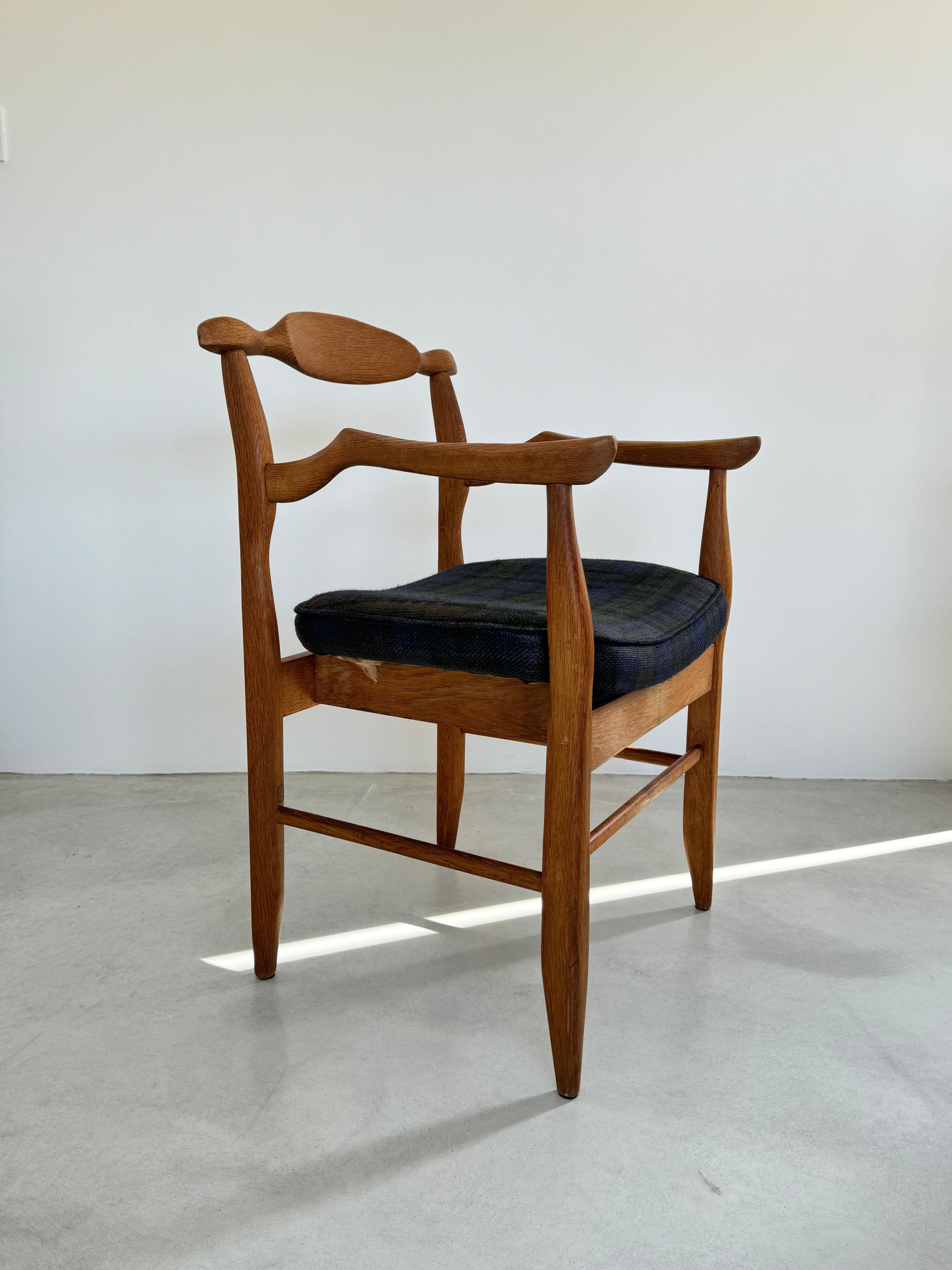 Sessel aus Guillerme und Chambon-Eiche, Design, Modell „ Fumay“, Frankreich 1960er Jahre im Angebot 1