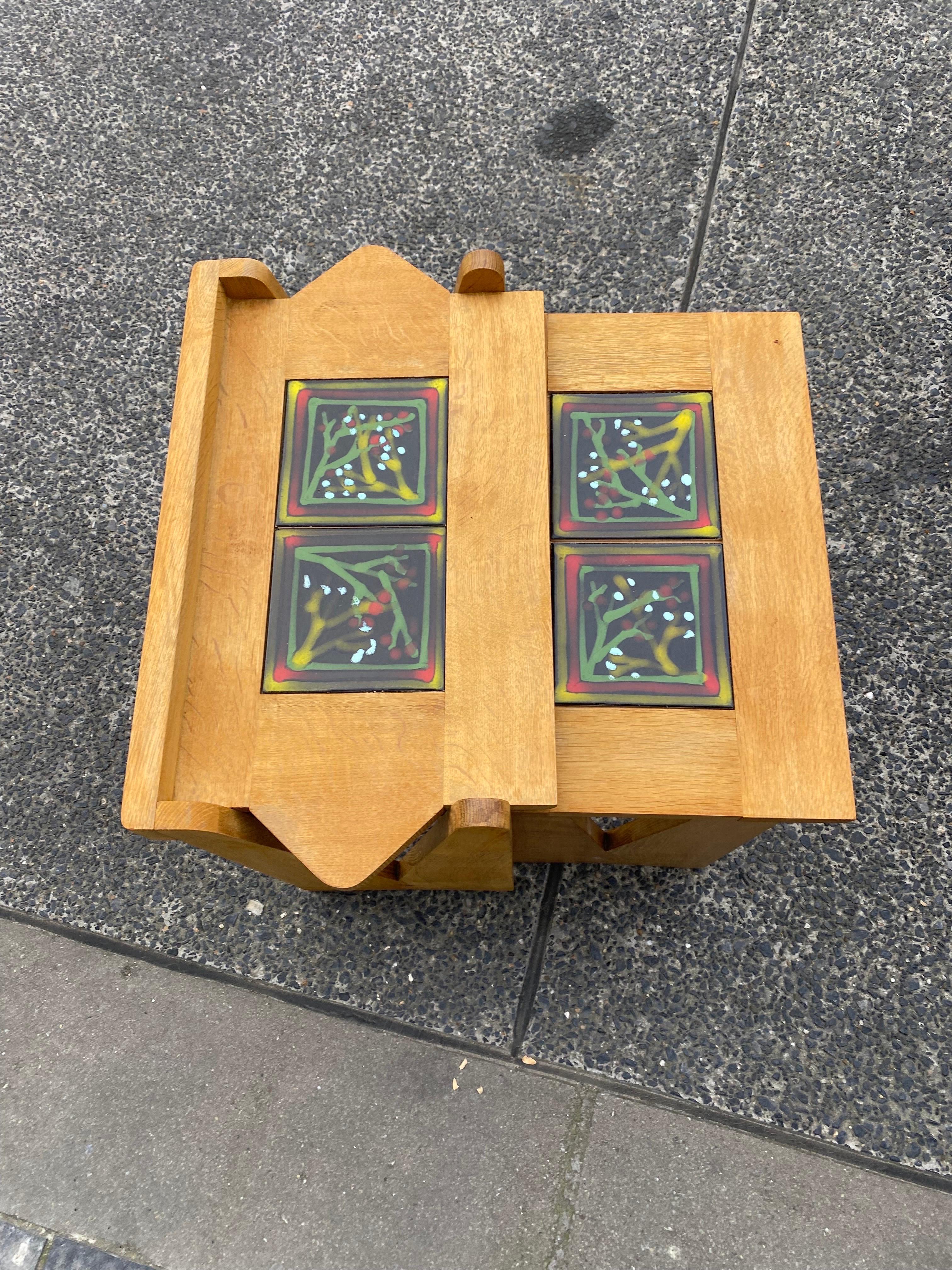 Mid-Century Modern Guillerme and Chambron, 2 Nesting Tables, Edition 